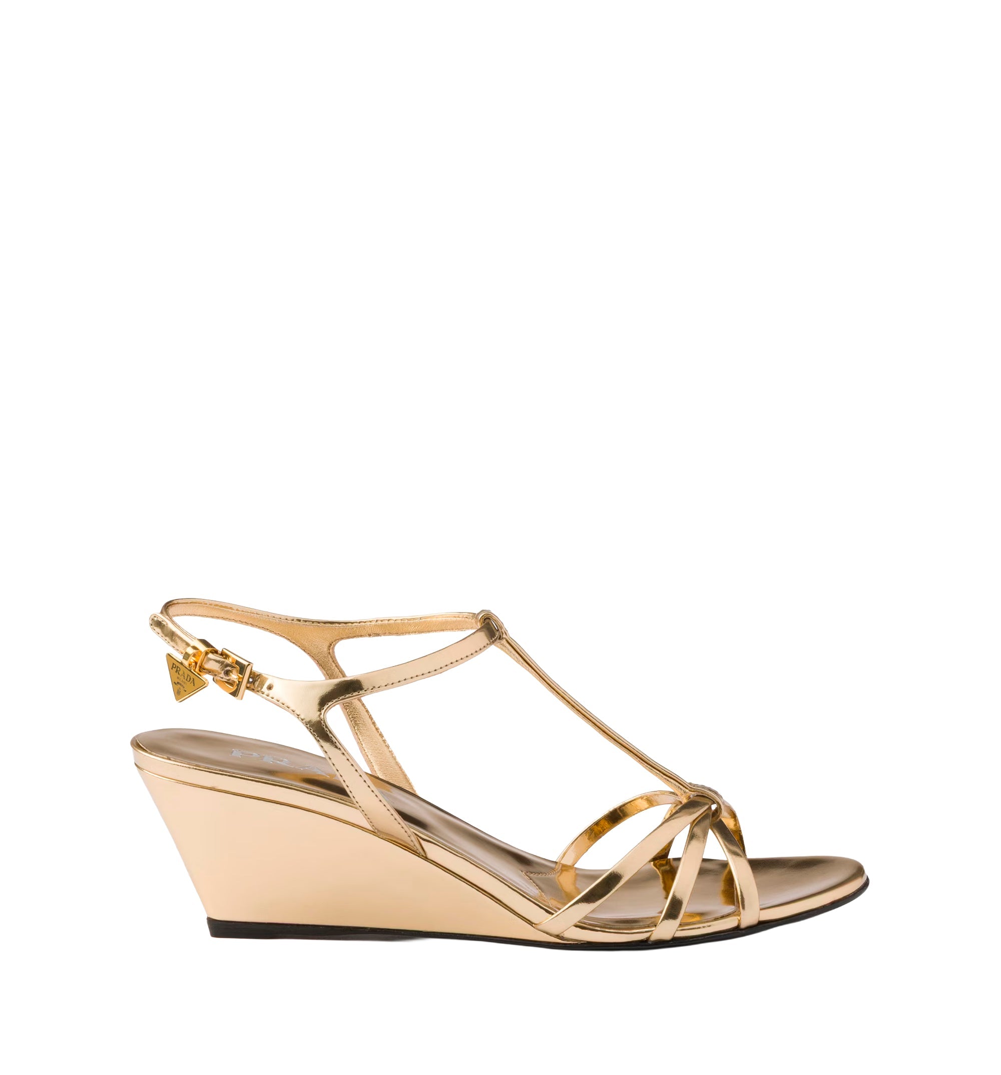 Metallic leather sandals