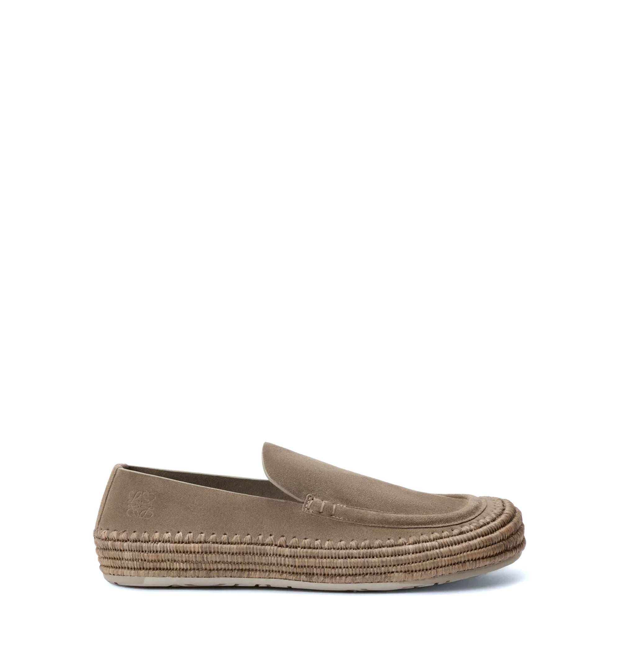 Rio loafer in suede and raffia