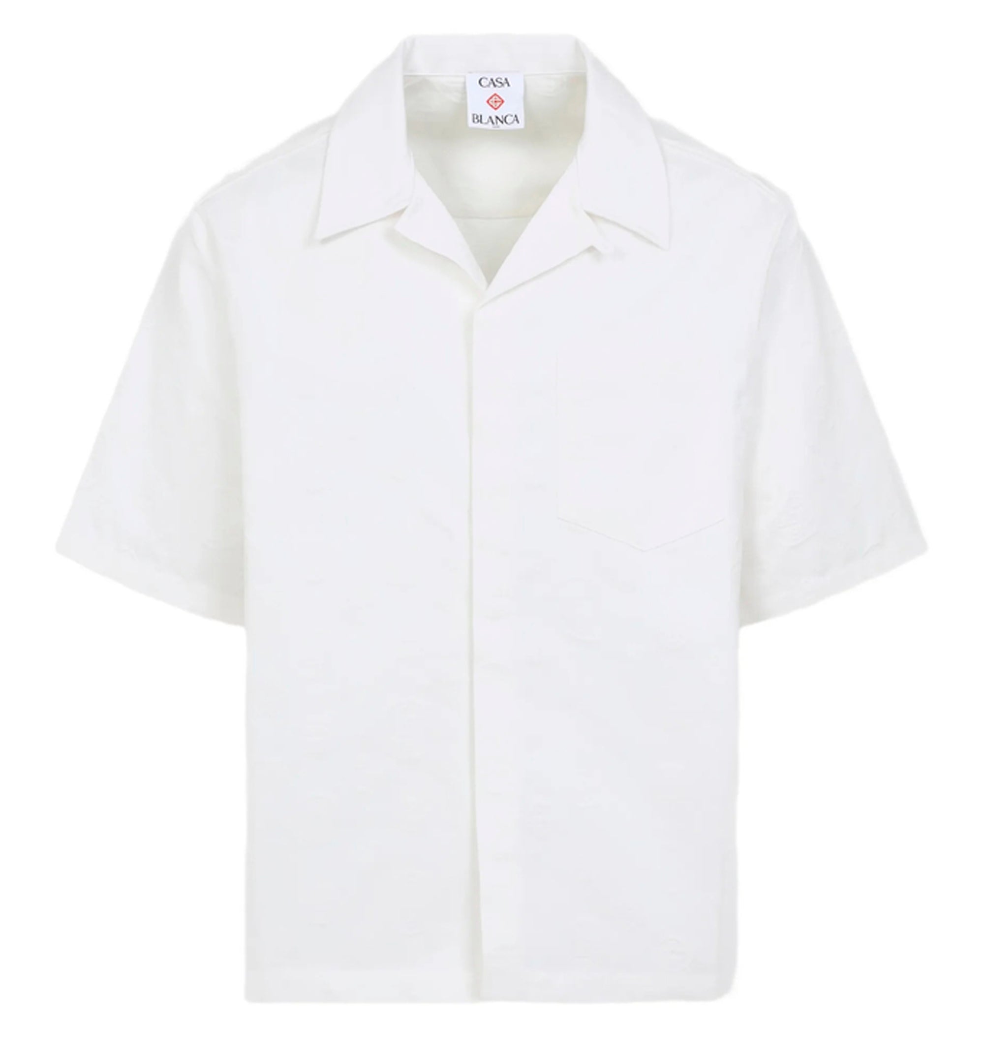 White Monogram Short Sleeve Shirt