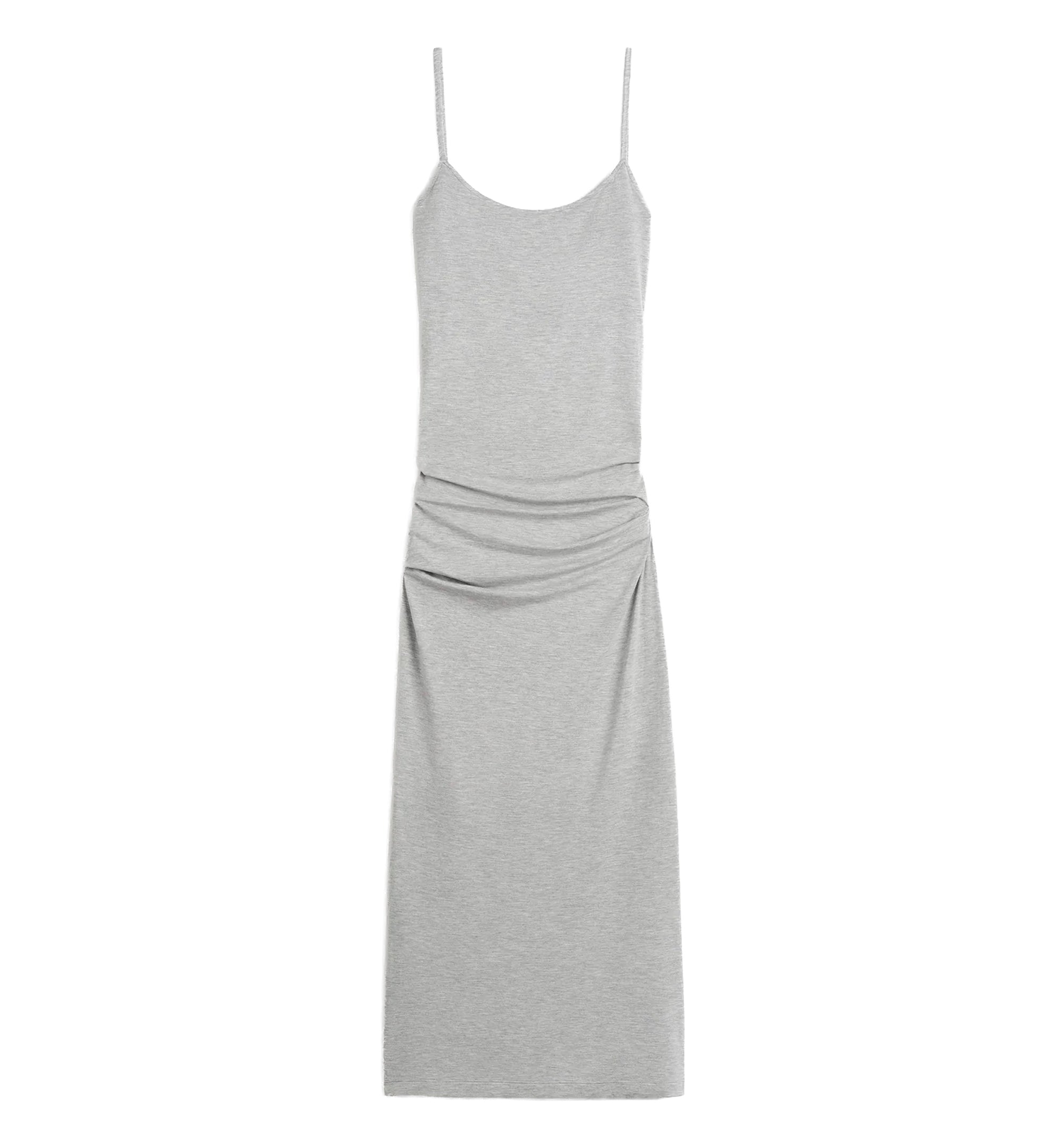 Draped slip dress pale grey mélange