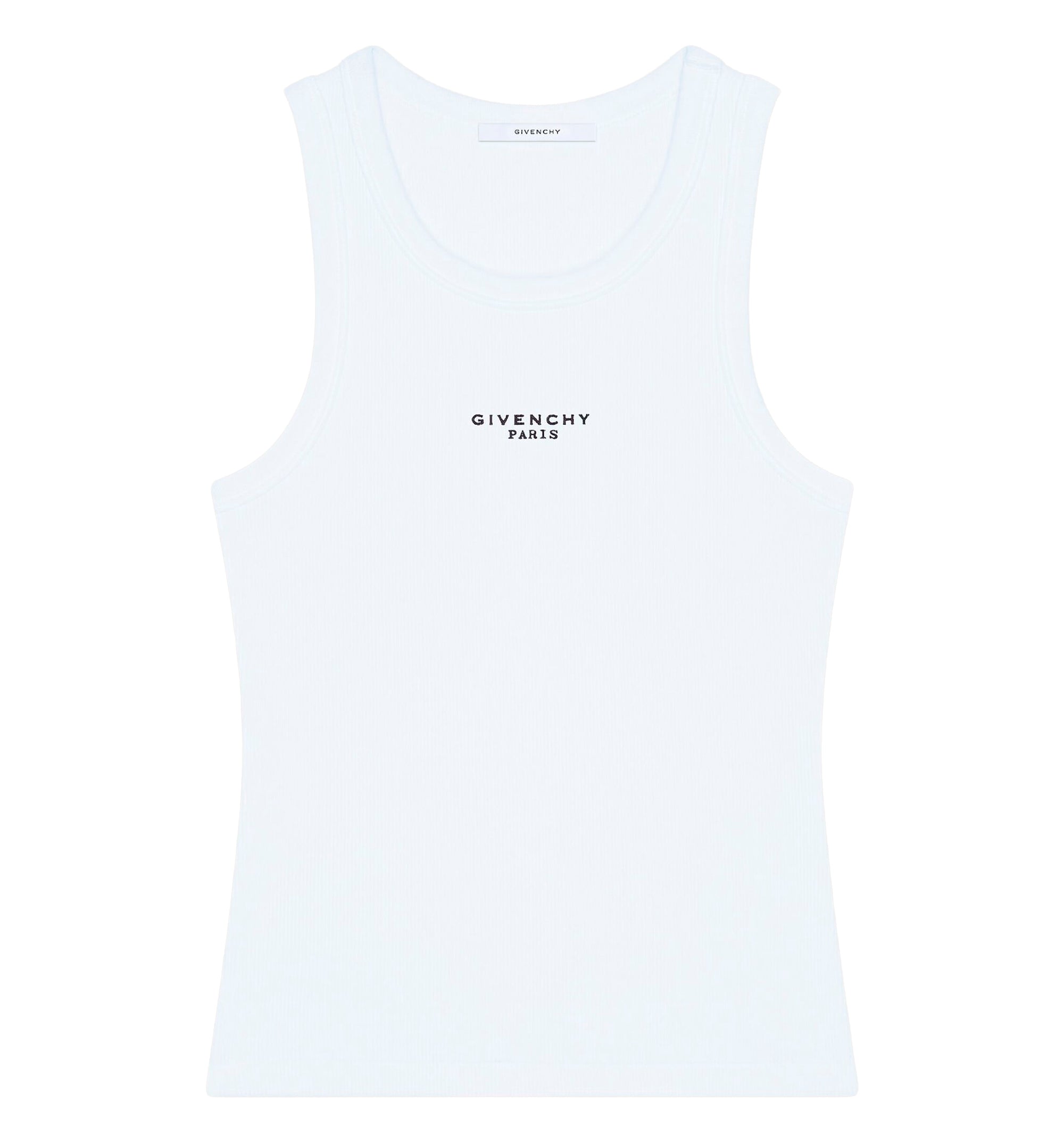 Slim fit tank top in cotton with Givenchy Paris print