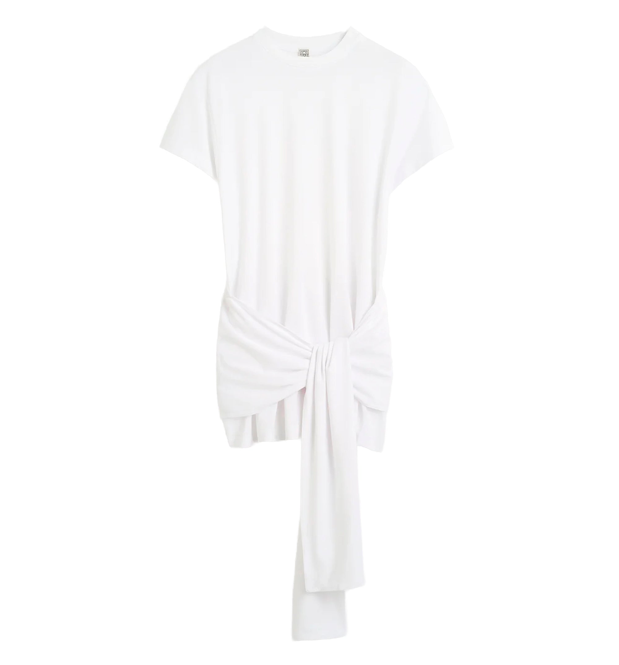 Tie-waist jersey top white