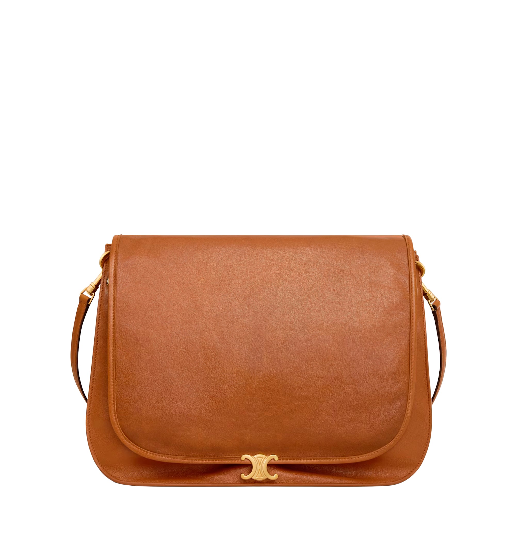 Soft Triomphe Besace In Supple Shiny Lambskin
