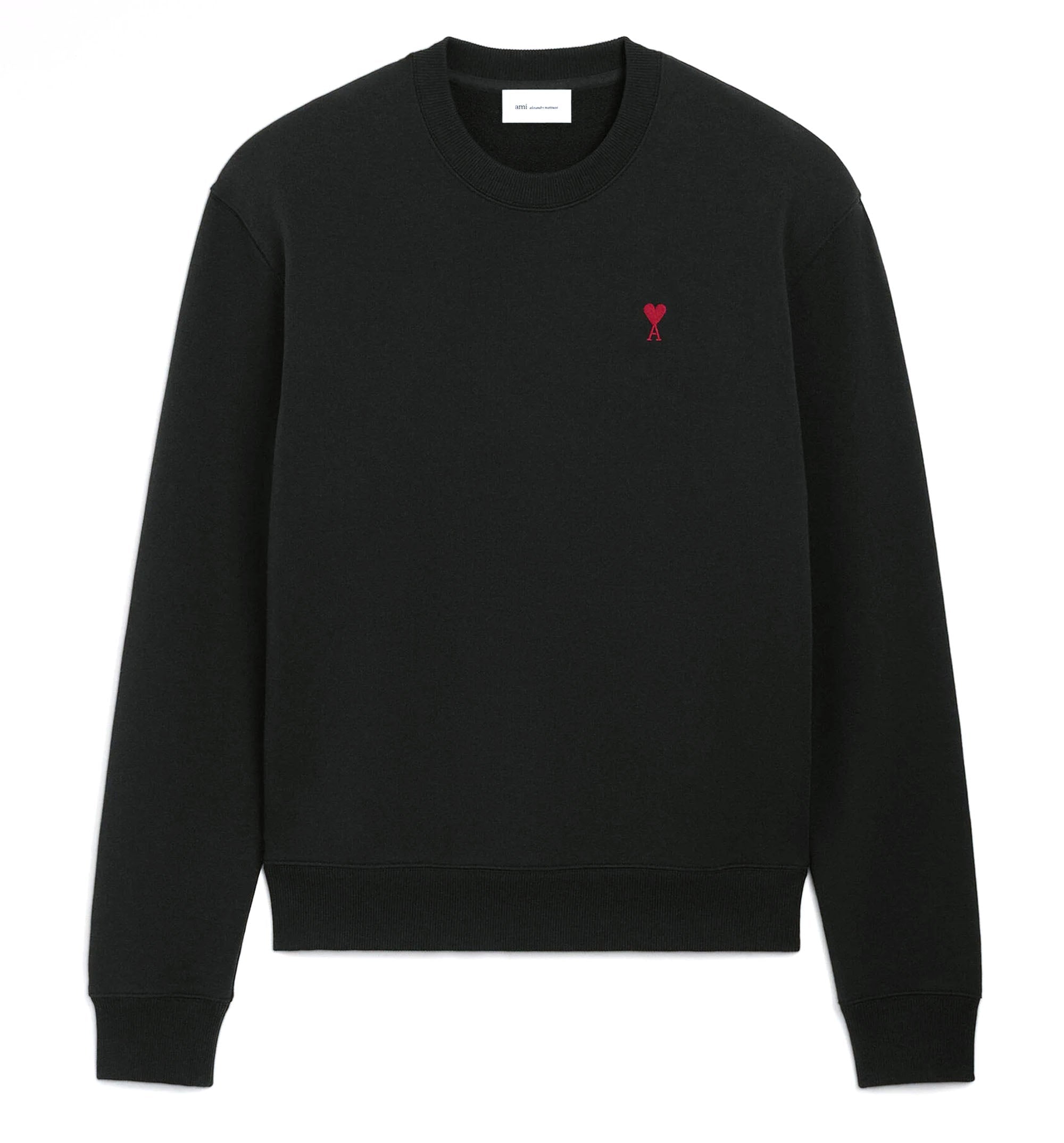 Black cotton sweatshirt with Ami de Coeur