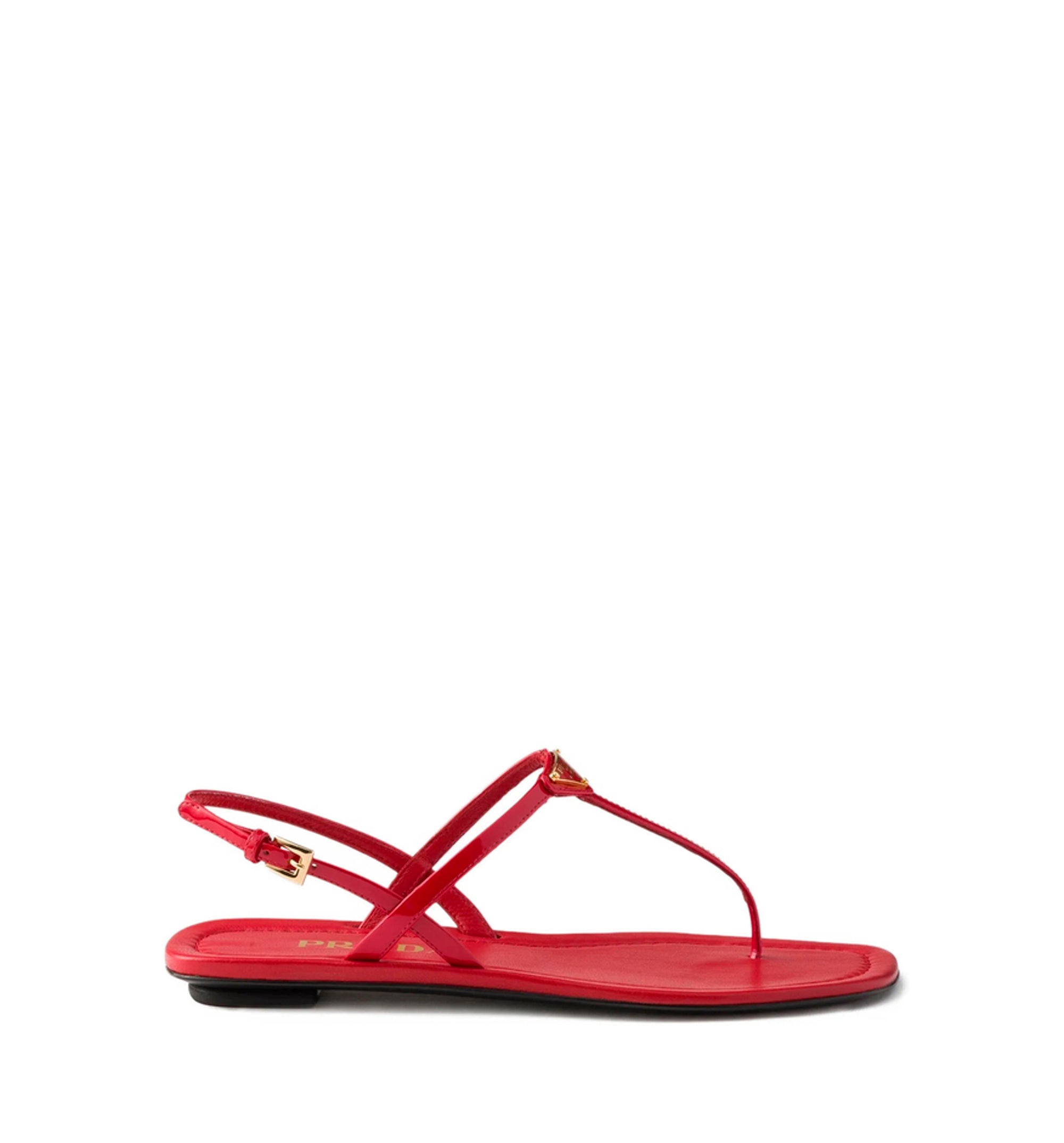 Patent leather thong sandals