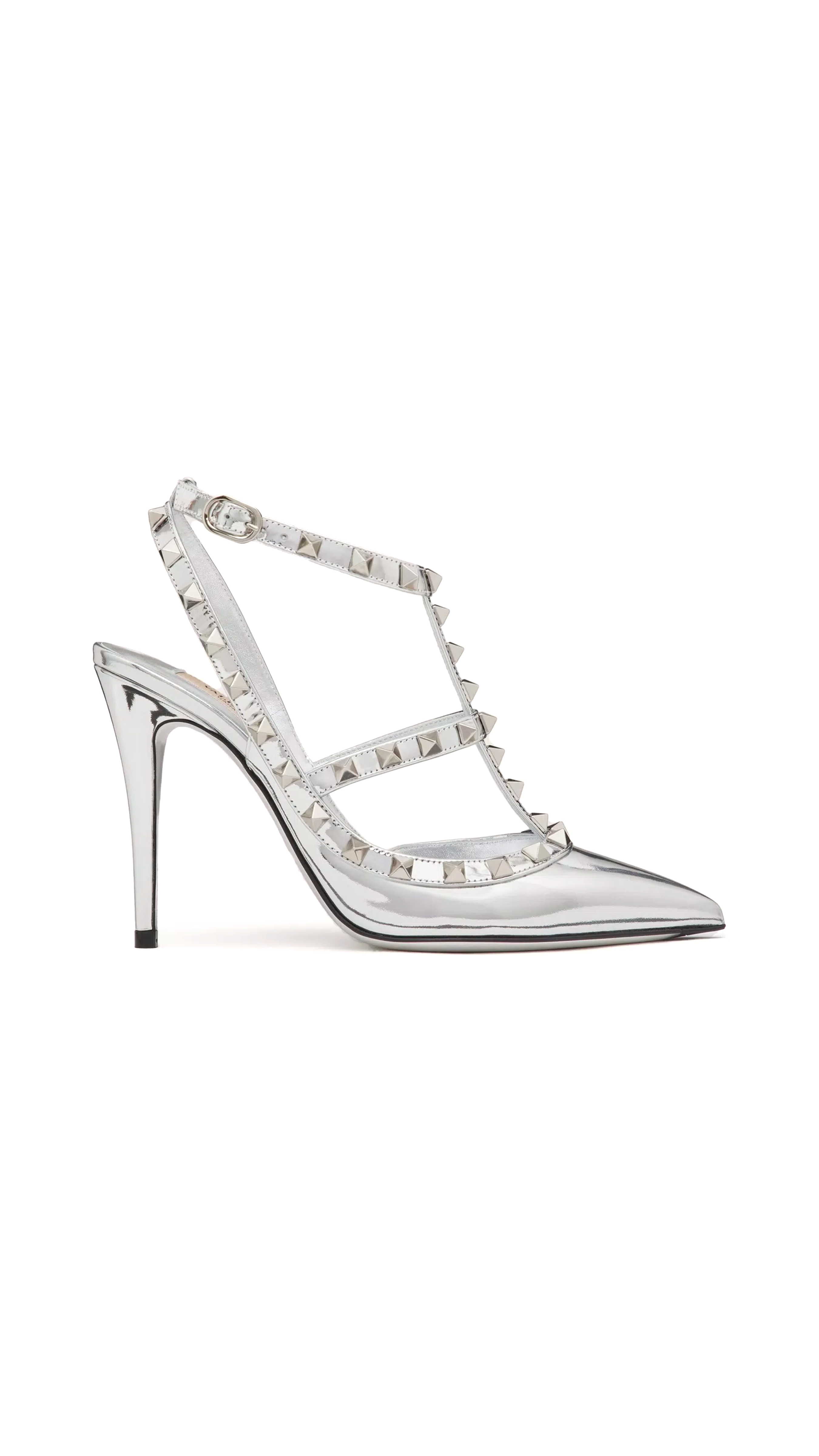 Rockstud Mirror-Effect Pump 100MM - Silver