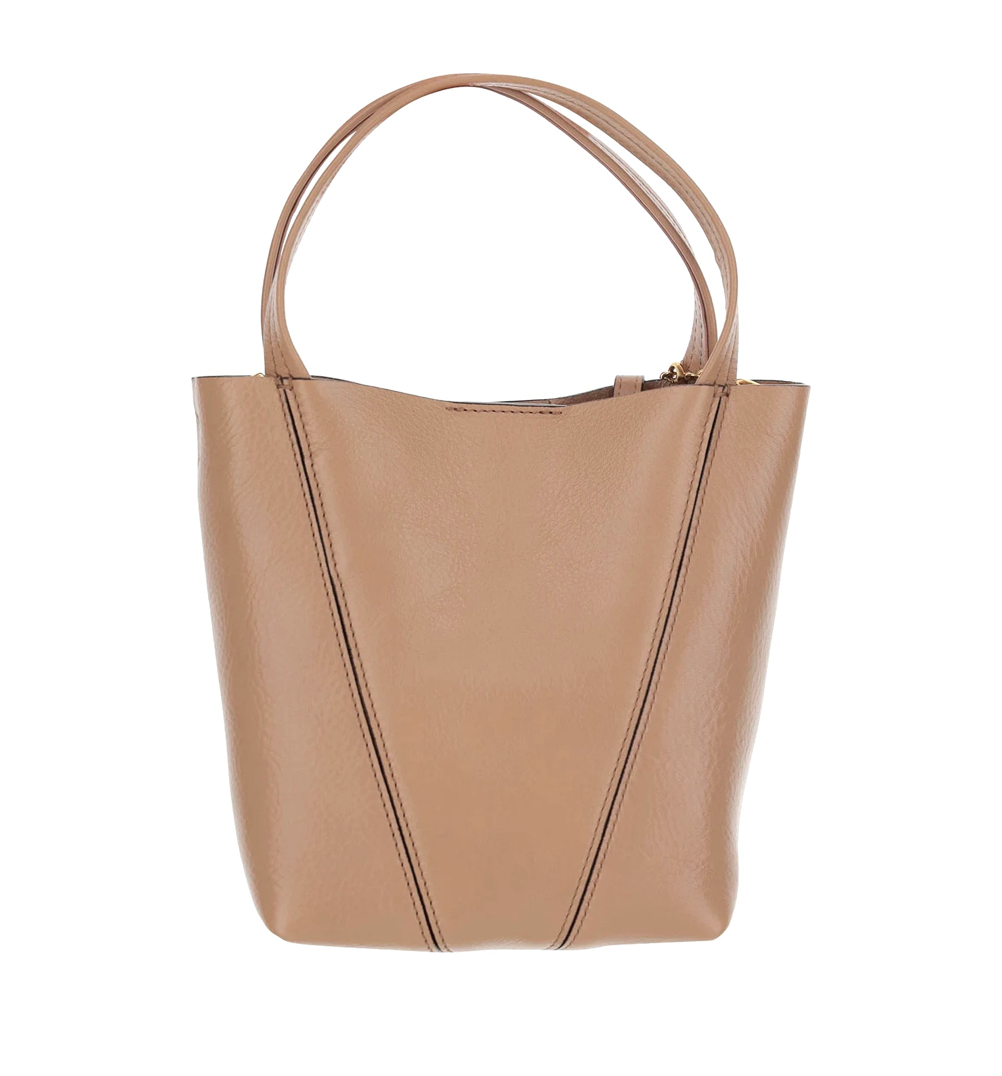 Small Chloé Spin Tote Bag In Grained Leather