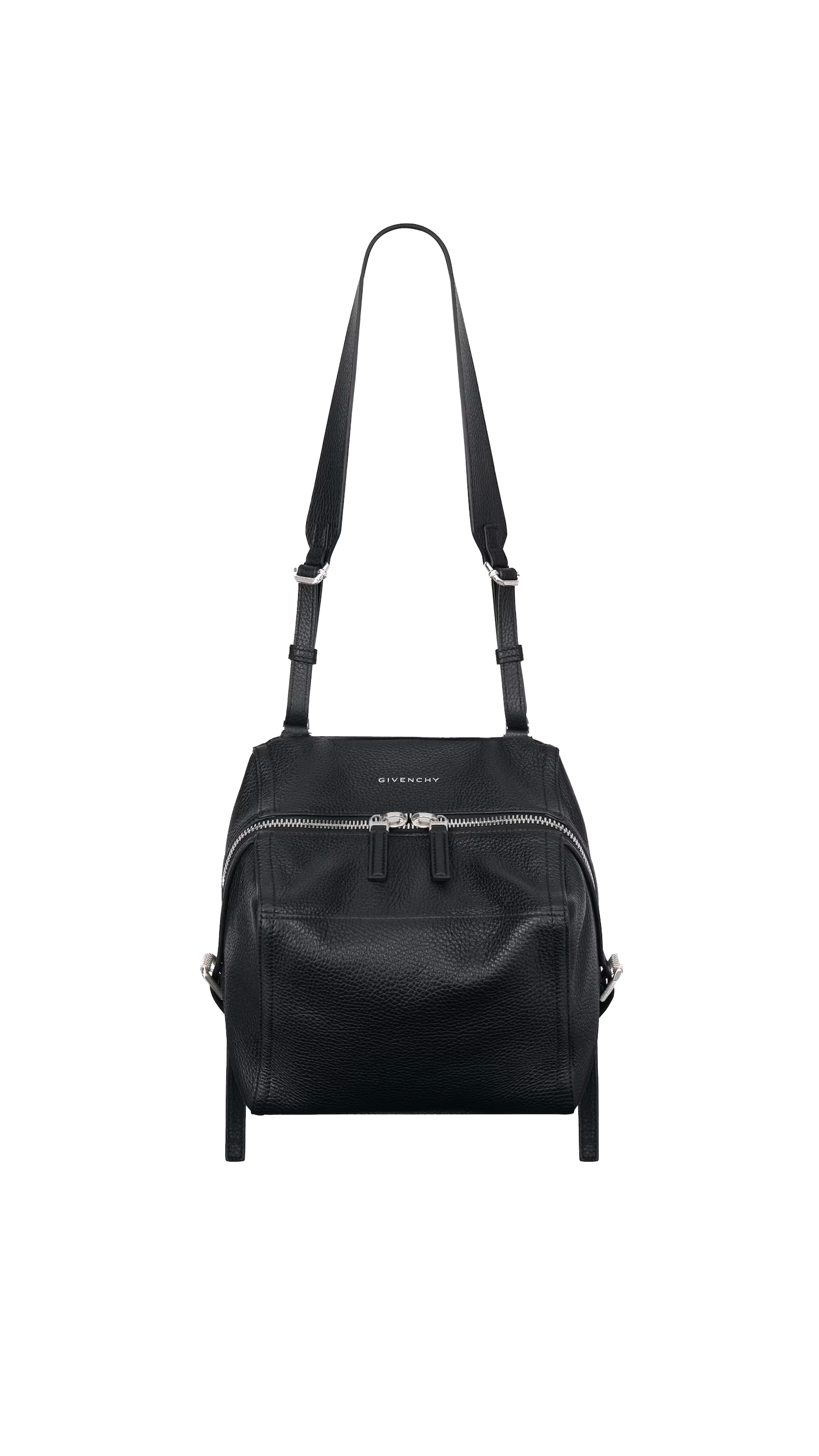 Small Pandora Bag In Grained Leather - Black