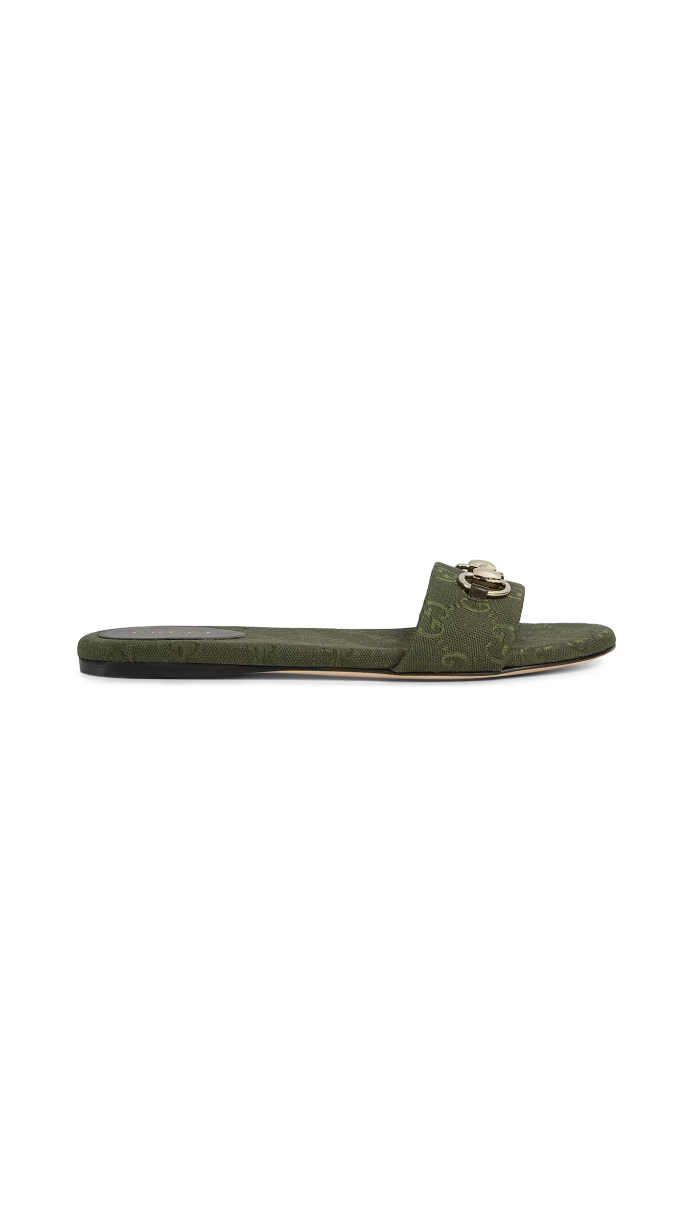 GG Canvas Slide Sandal with Horsebit - Green