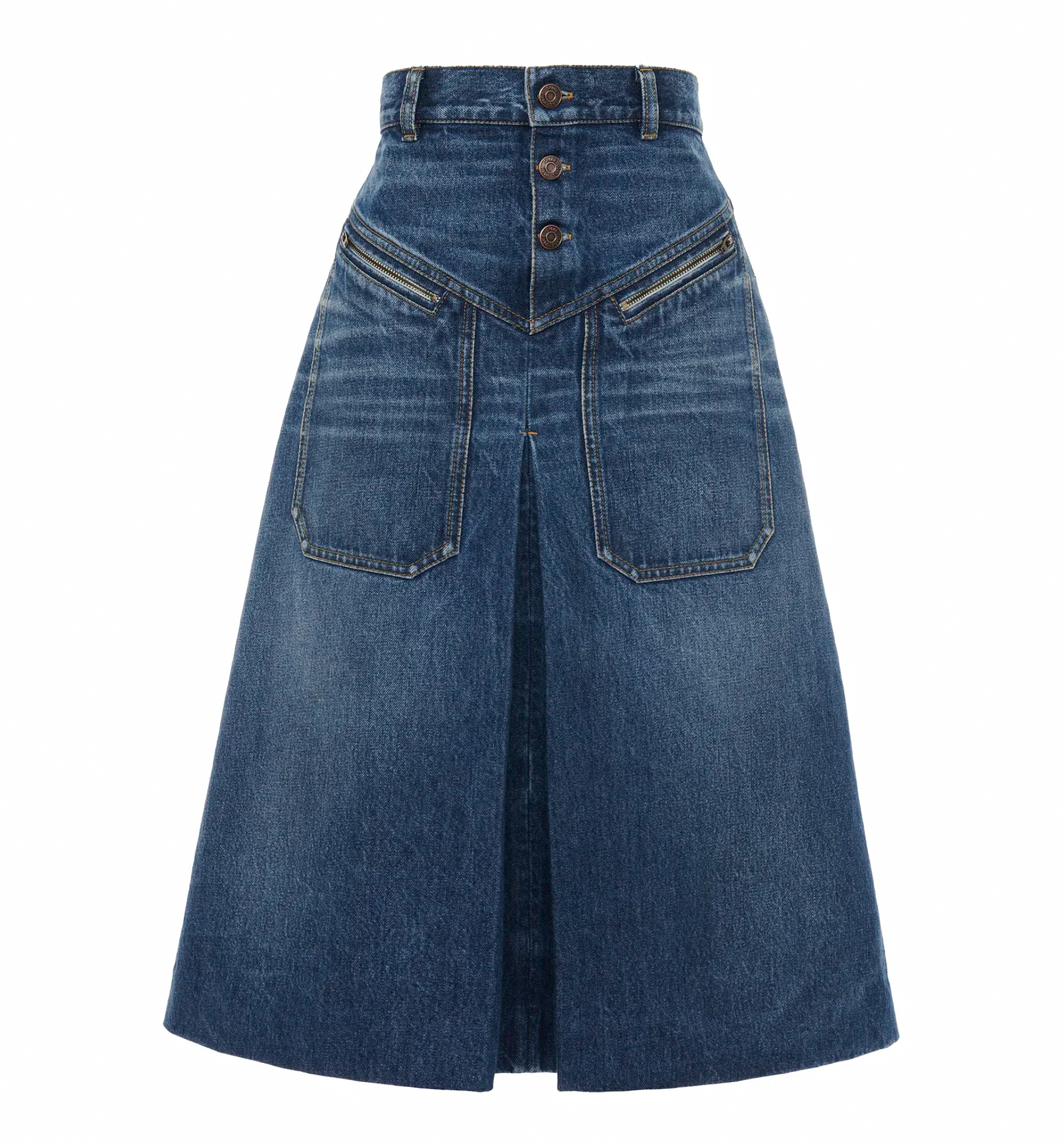 Knee-length Skirt in Denim
