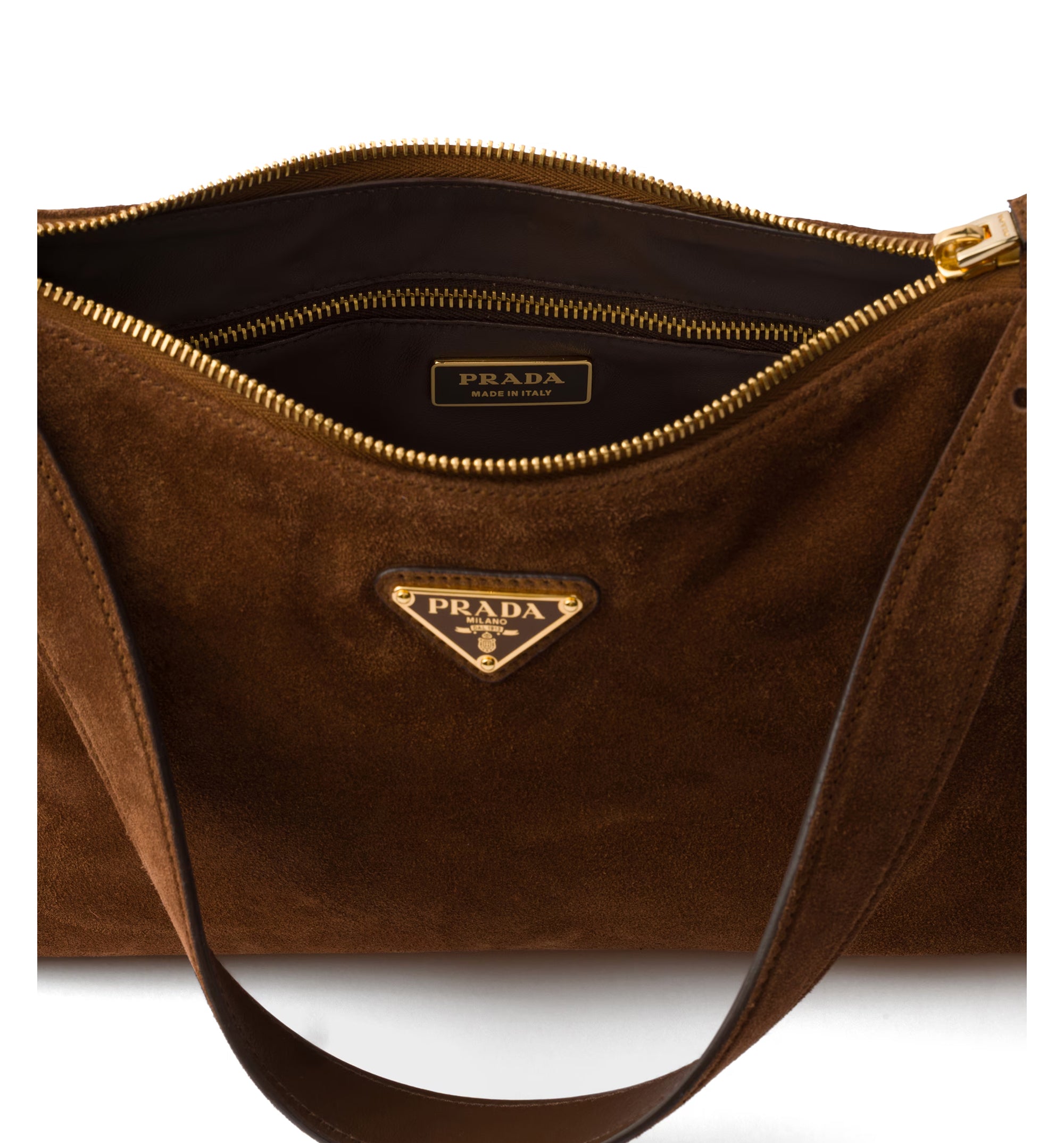 Prada Aimée Medium Suede Shoulder Bag