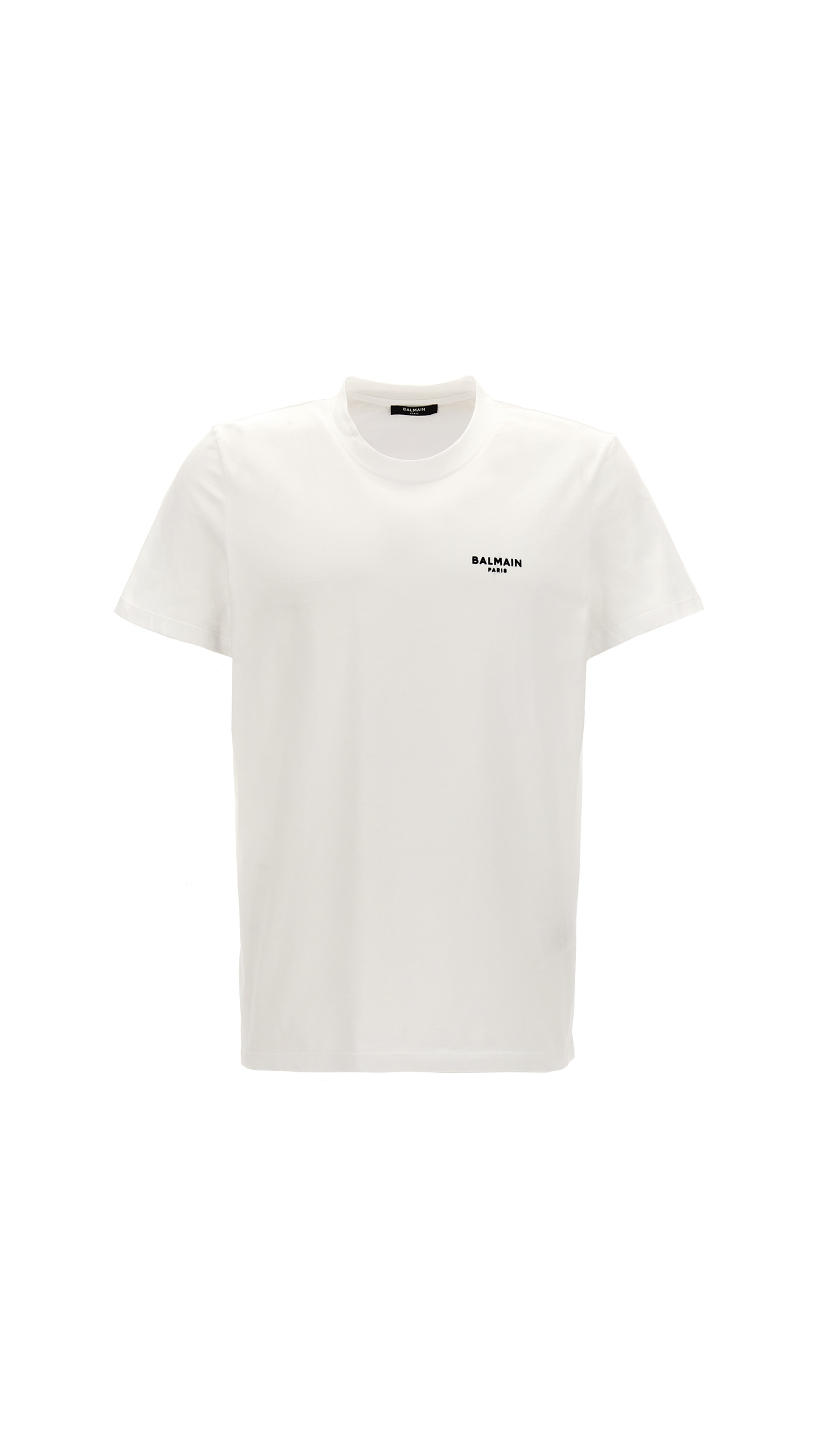 Balmain Paris Flocked Short-sleeved T-shirt - White