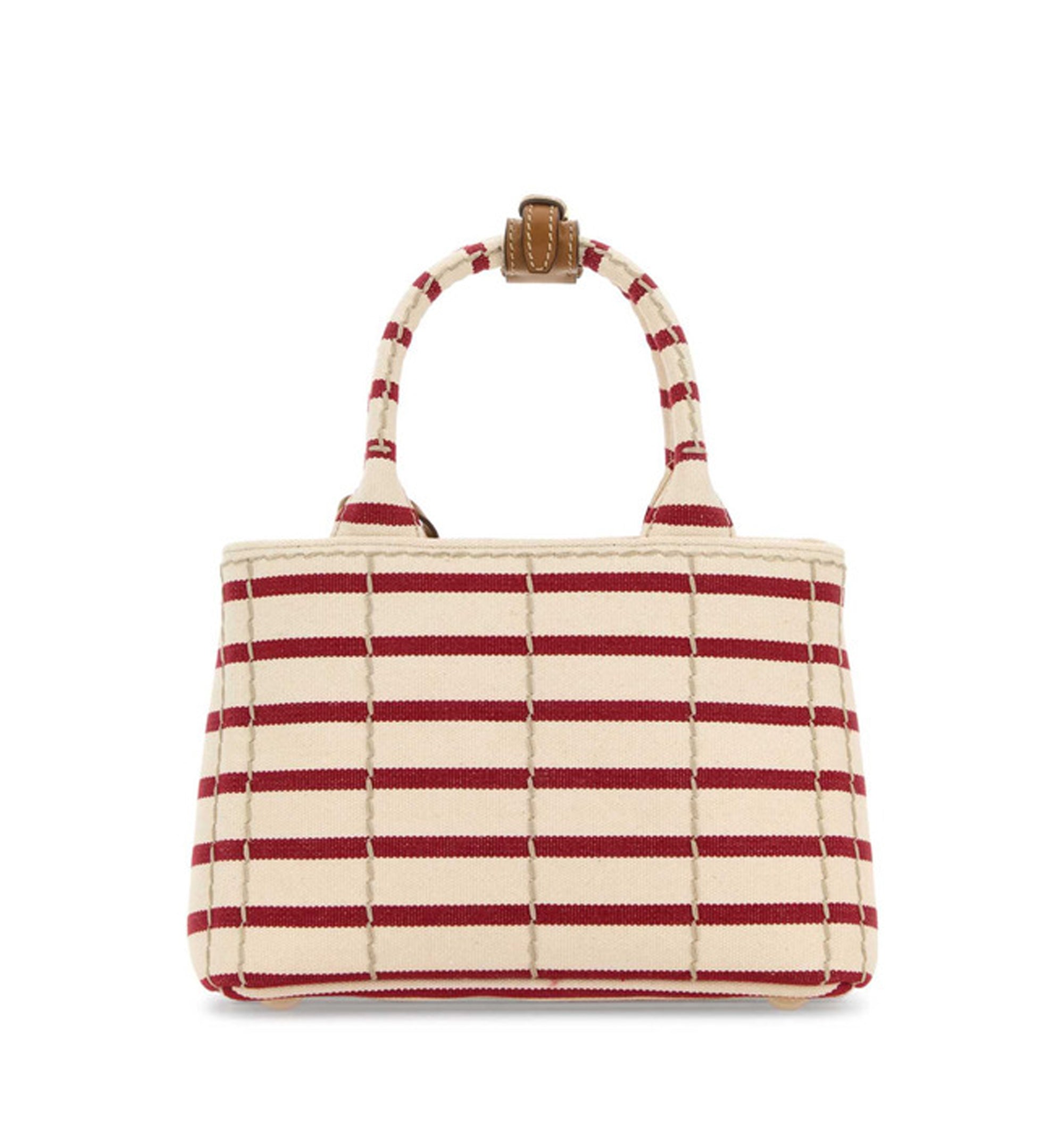 Jardinière Striped Cotton Canvas Mini-bag - Ivory/Red