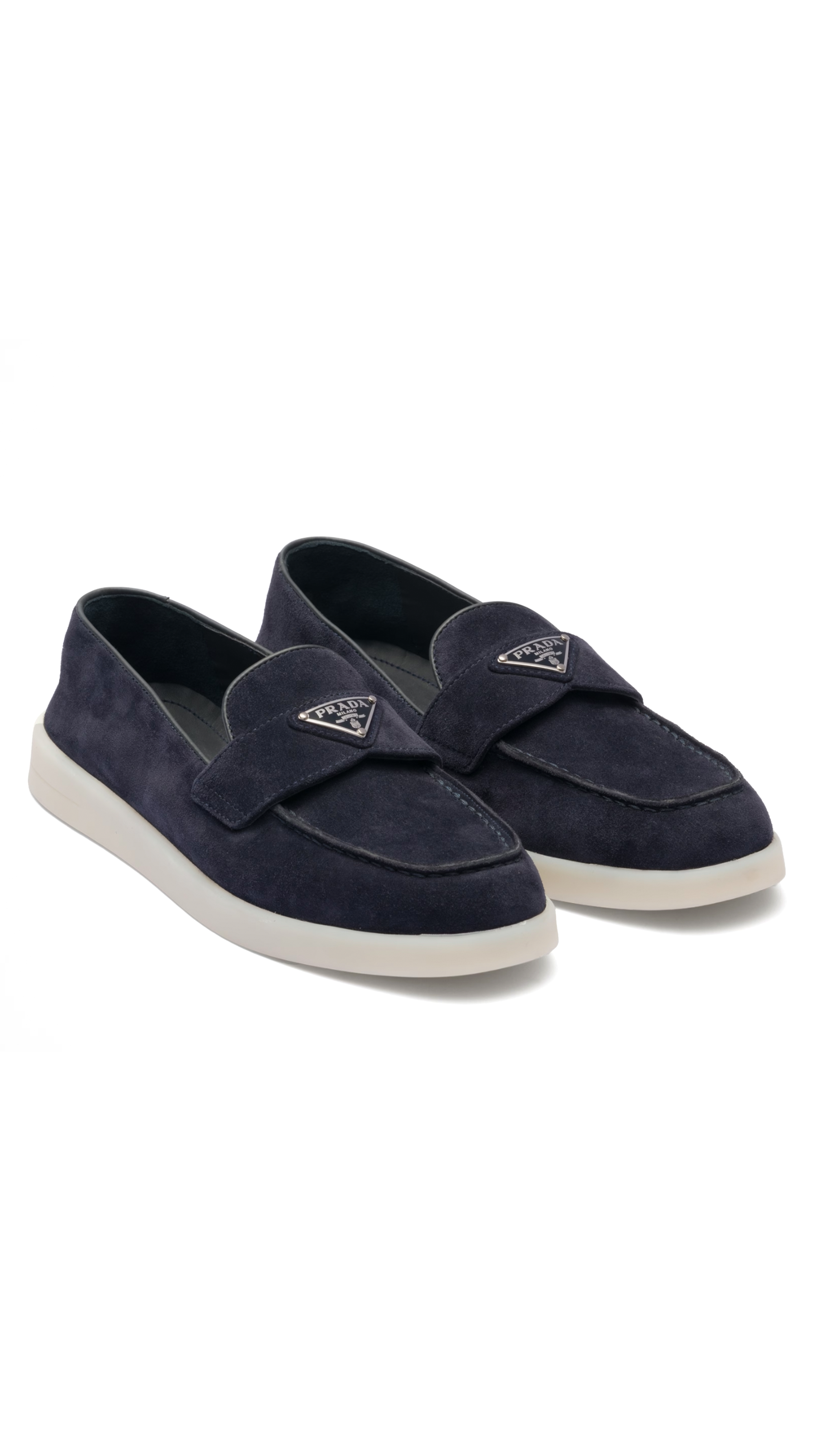 Suede Leather Loafers - Navy