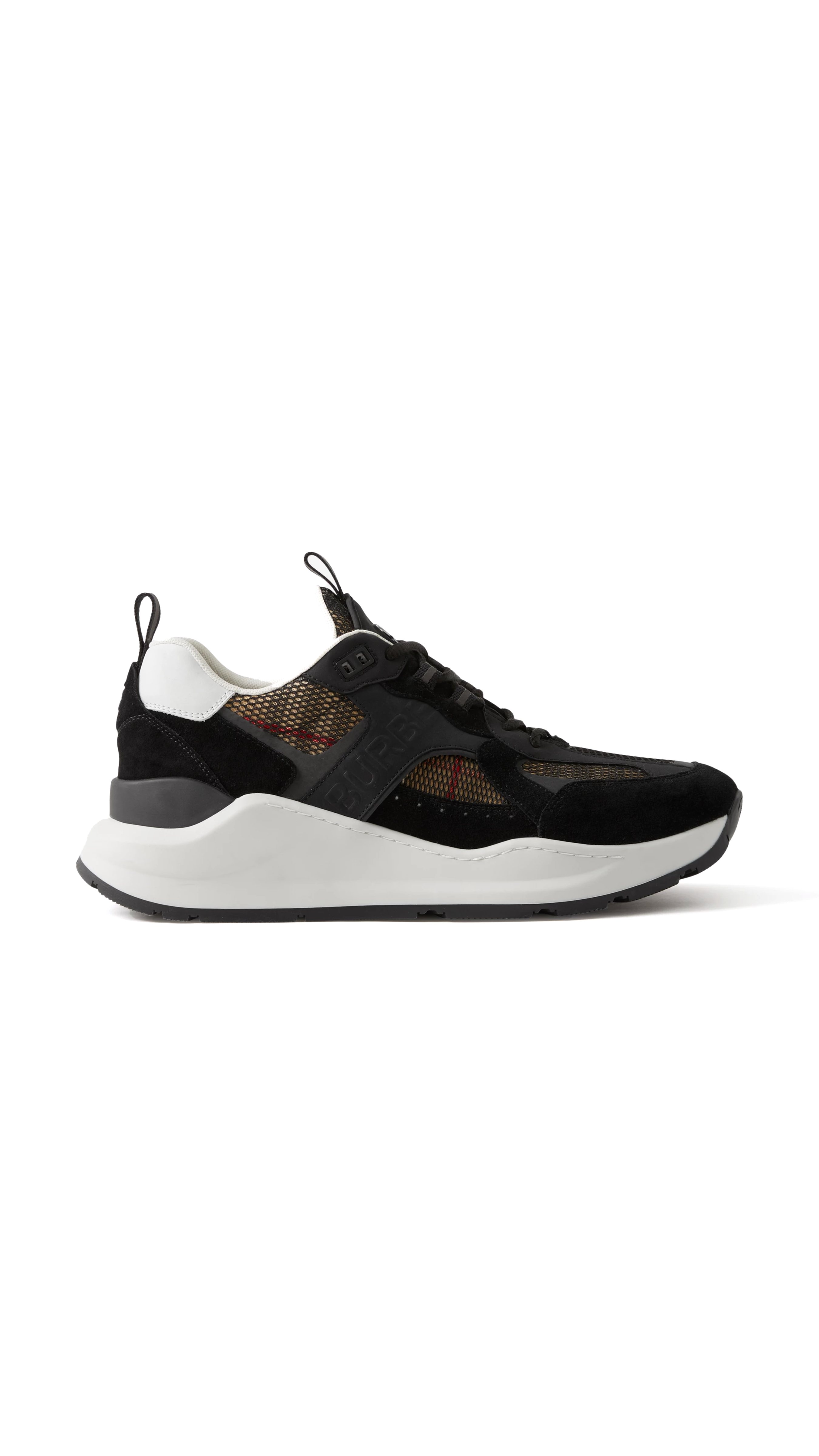 Leather, Suede and Mesh Sneakers - Archive Beige/Black