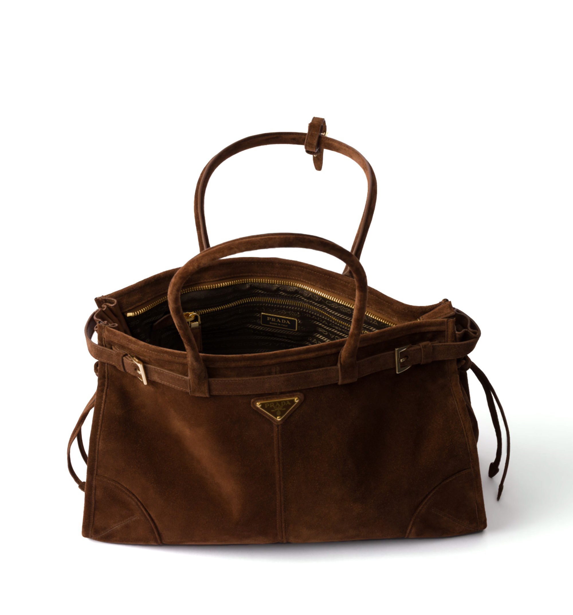 Prada Bonnie Large Suede Handbag