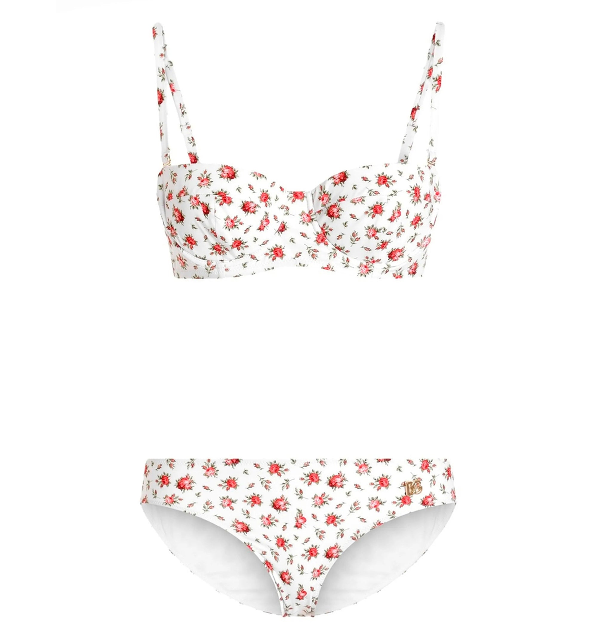 Flower bouquet-print balconette bikini