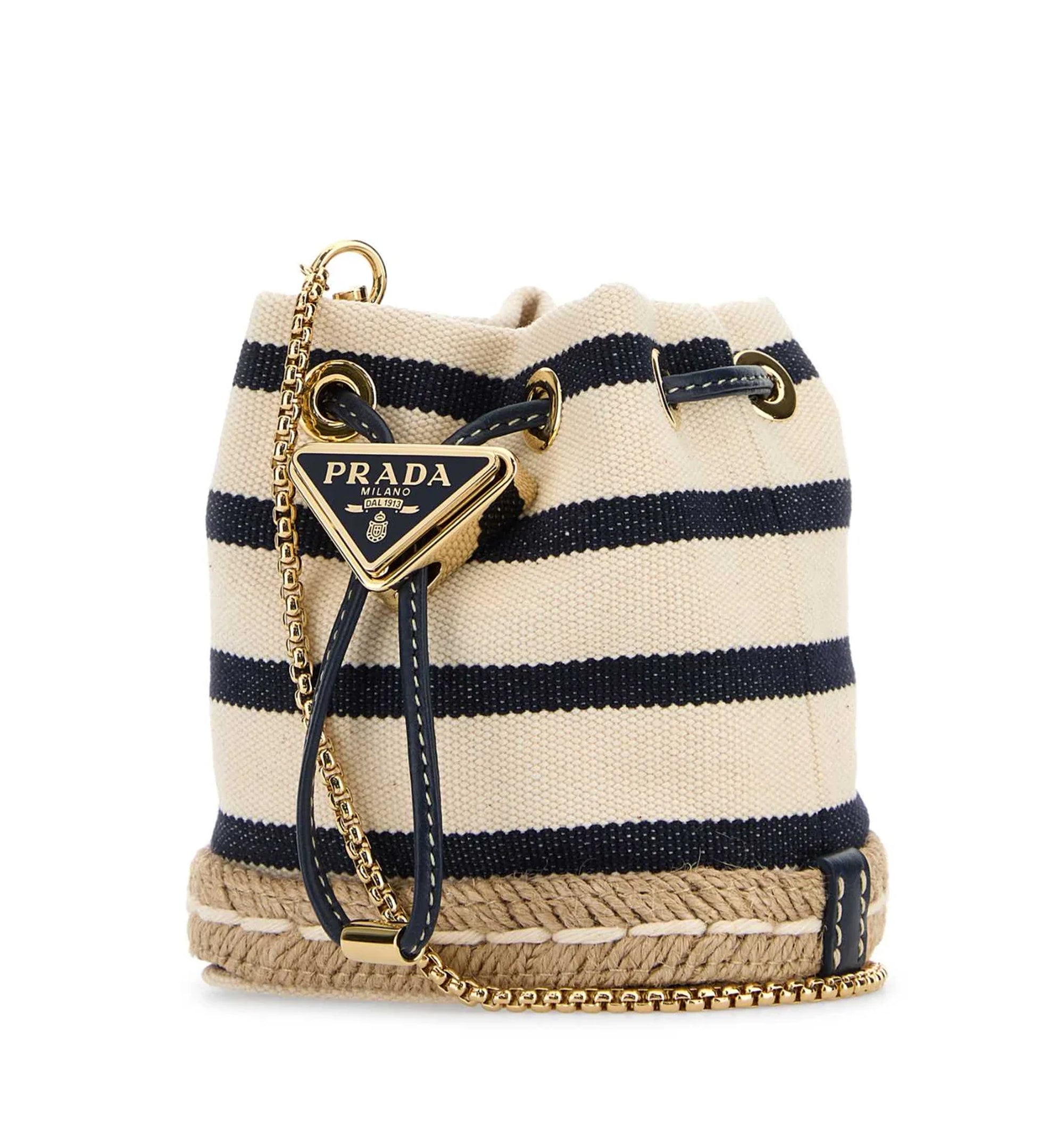 Striped Fabric Mini-Pouch
