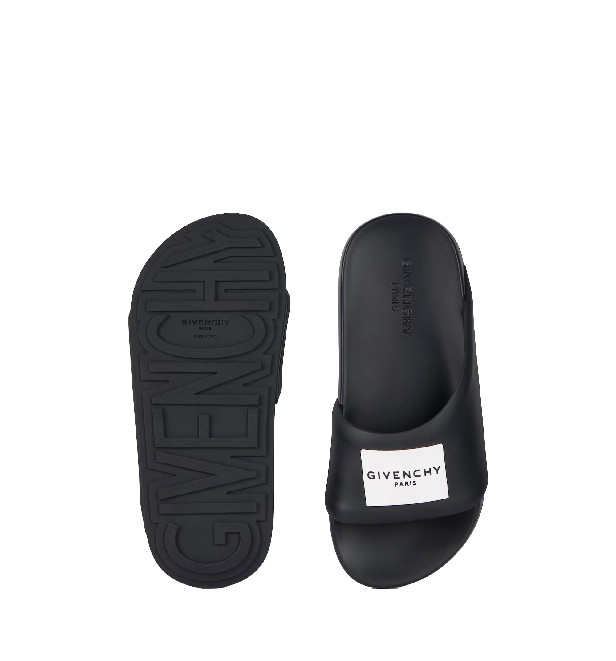 Label Flat Mules In Rubber