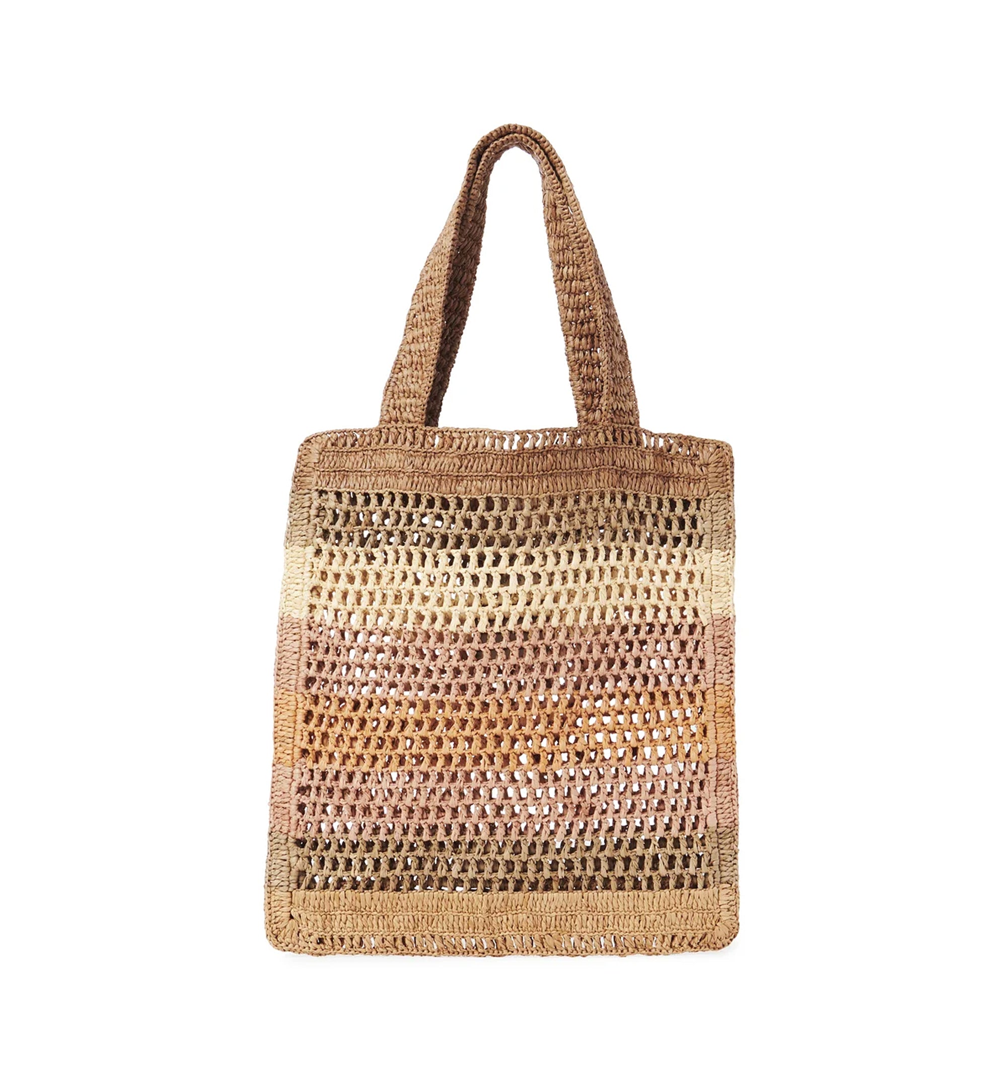Summer Banana Tote Bag In Raffia