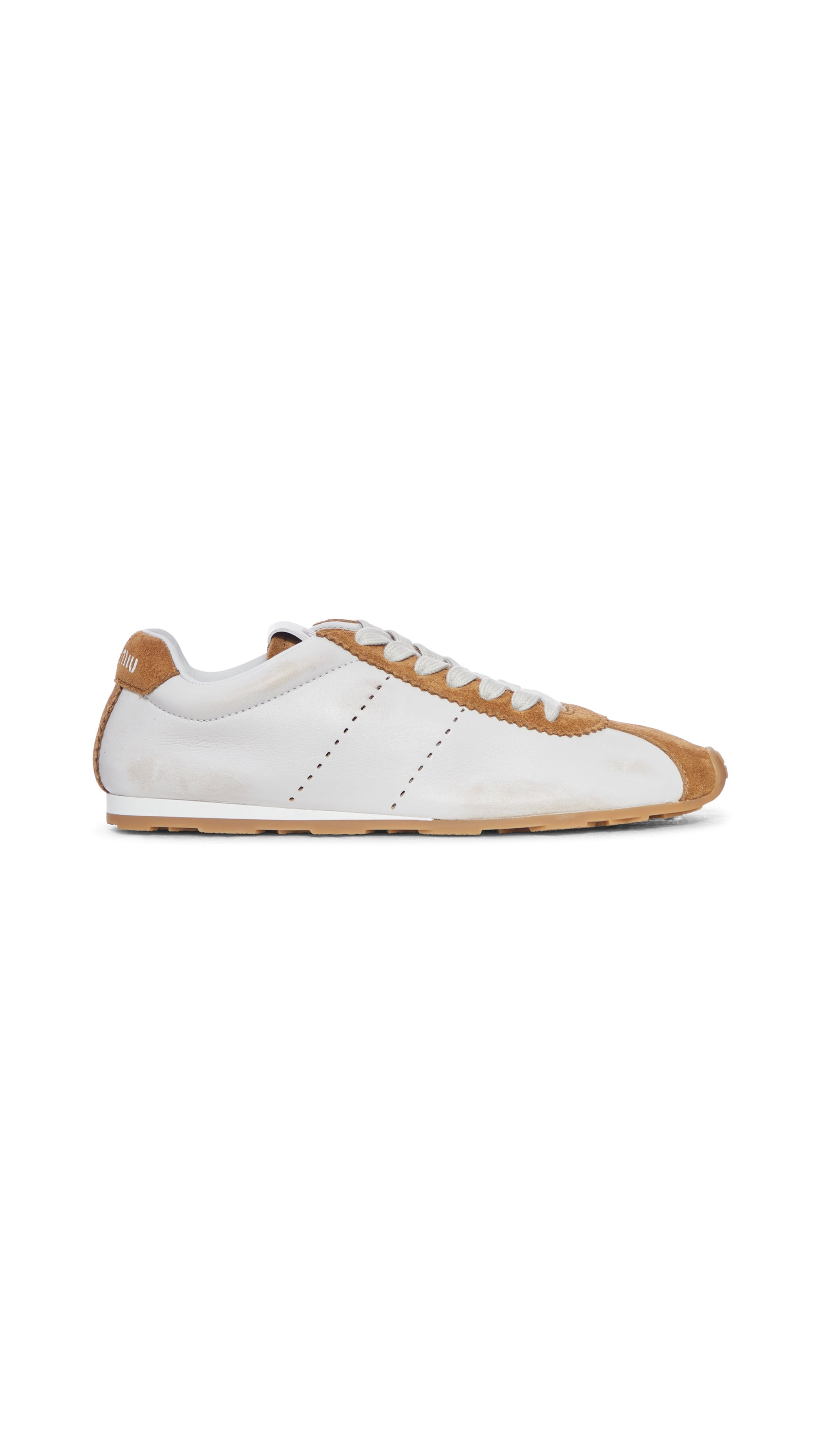 Plume Nappa Leather and Suede Sneakers - White/Brown