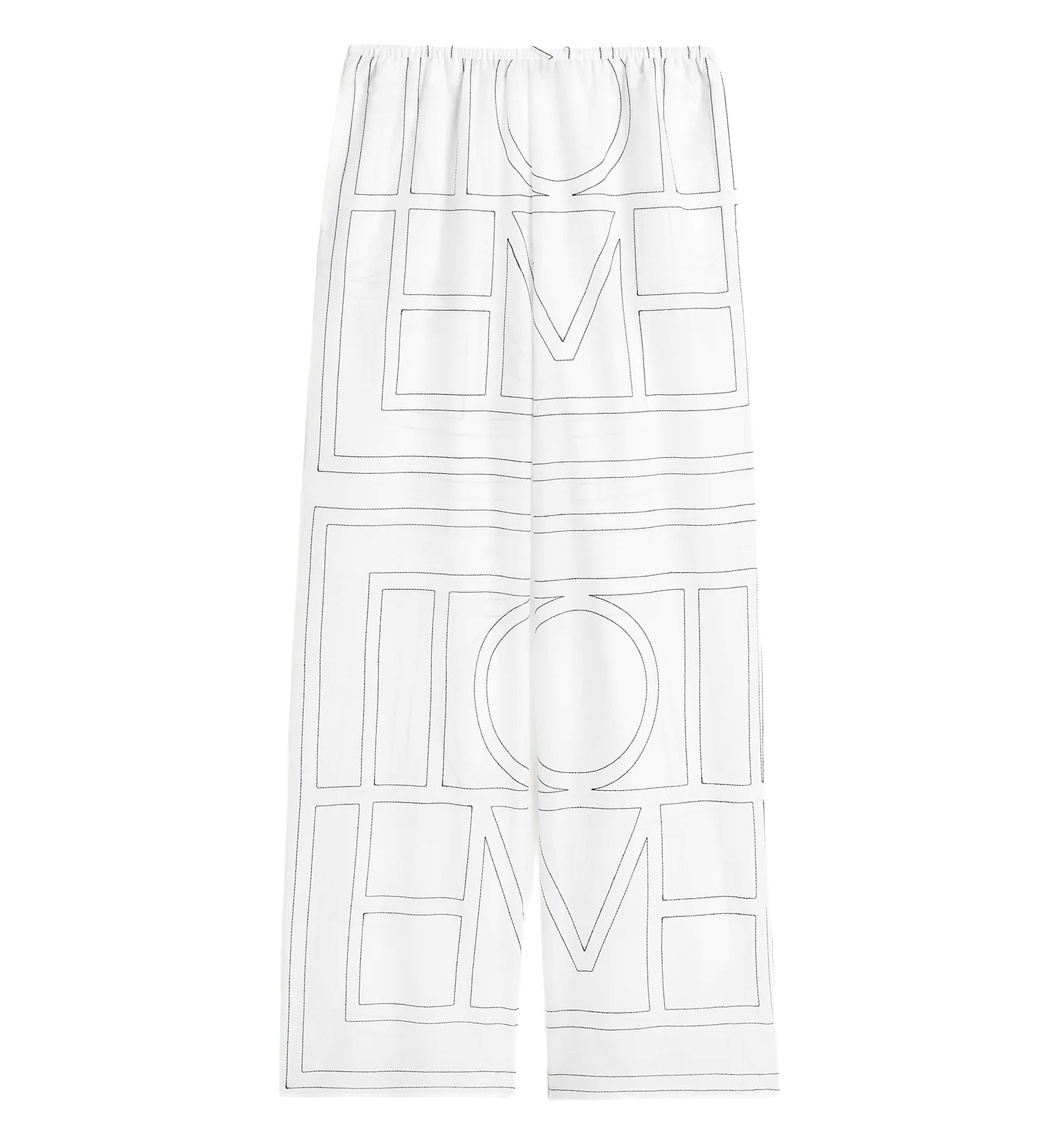 Monogram cotton-blend pj bottoms white/black