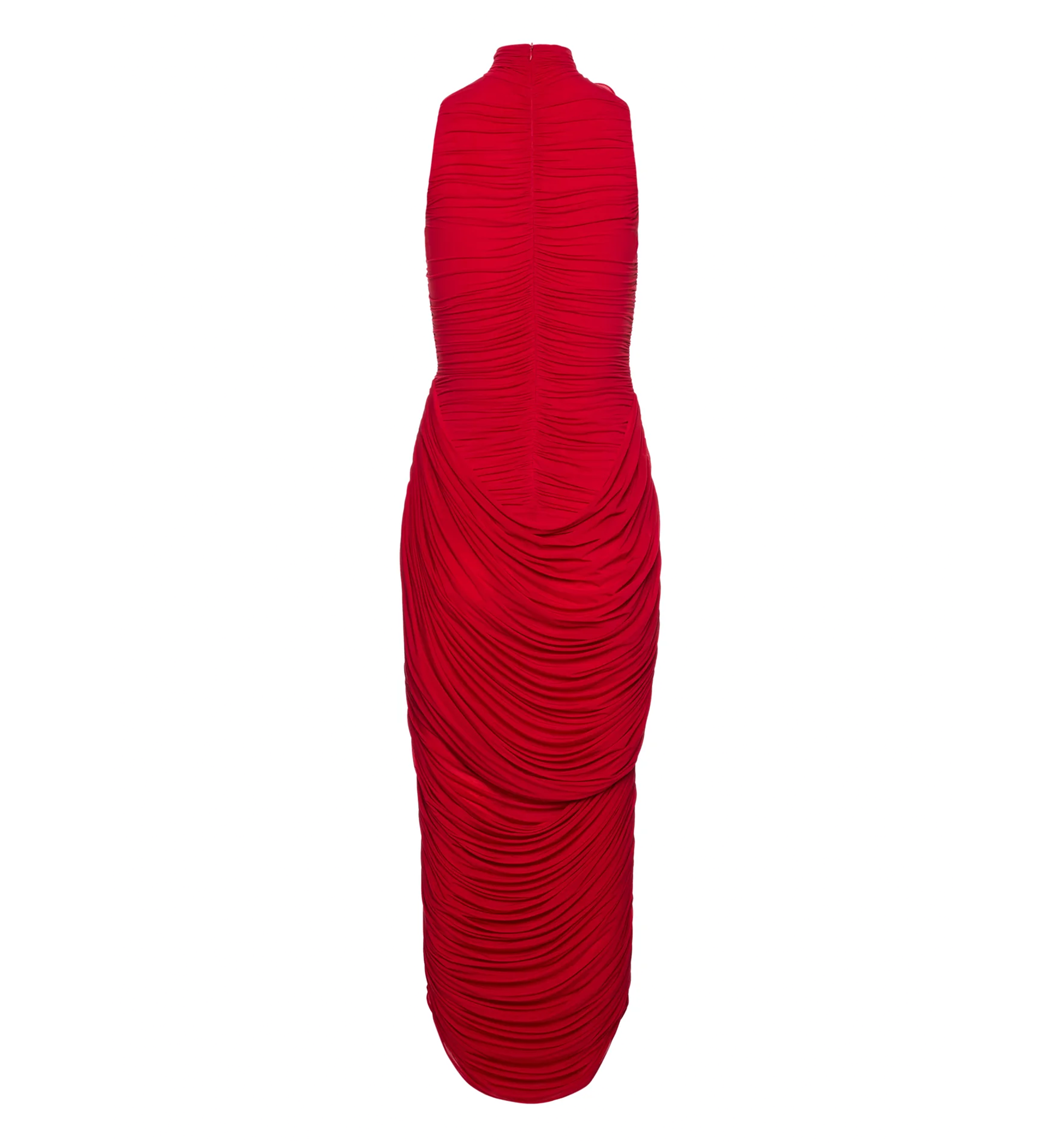 High-Neck Draped Maxi Dress