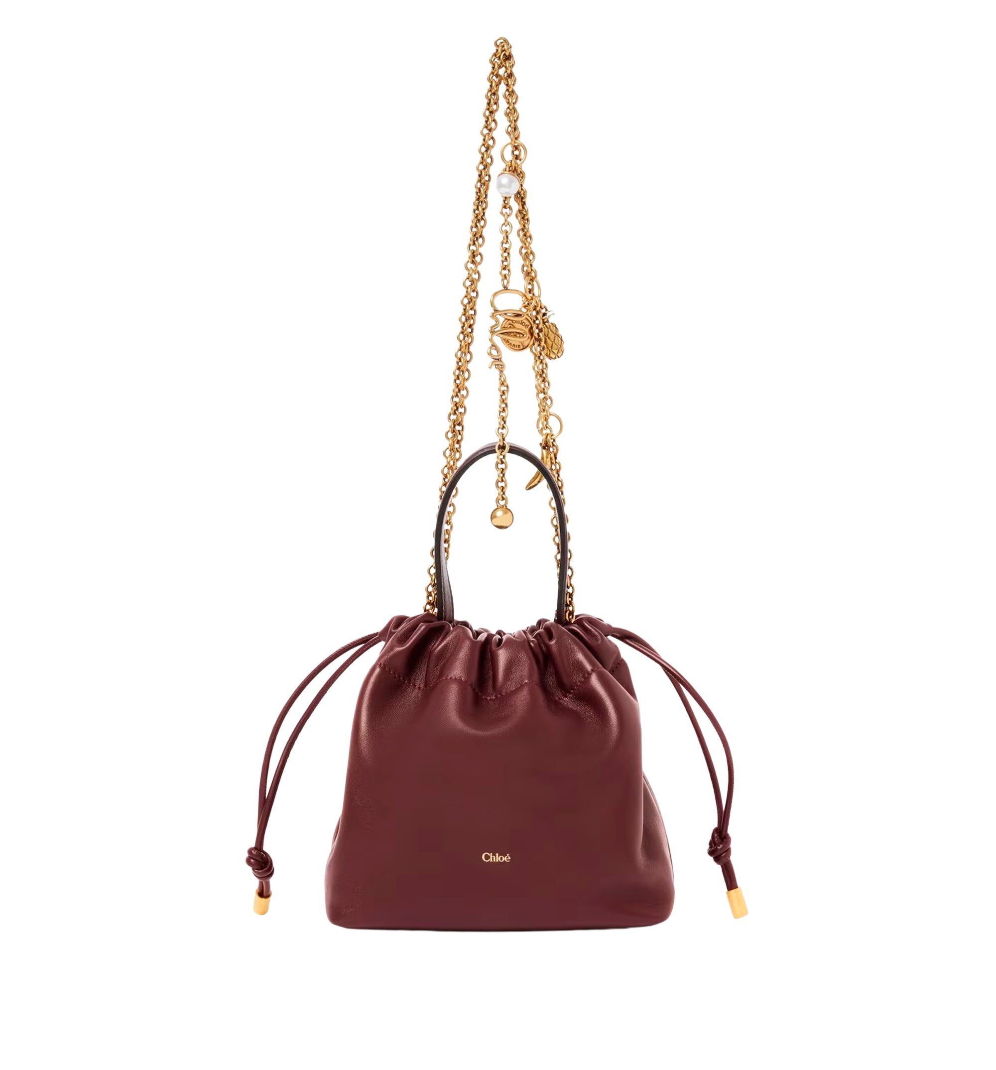 Mini Chloé Icons shoulder bag with chain in soft leather