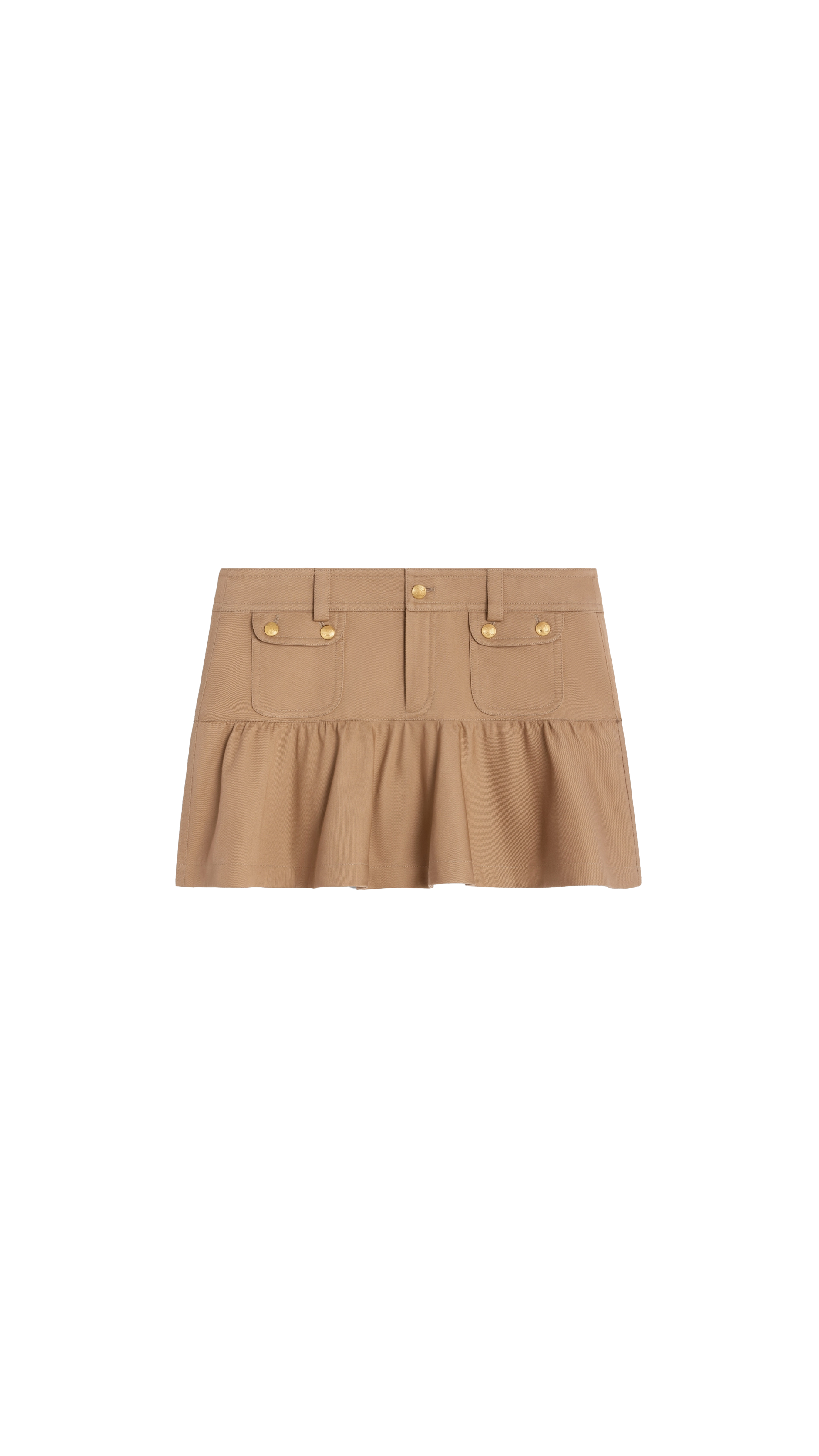 Mini Skirt In Cotton Twill - Caramel