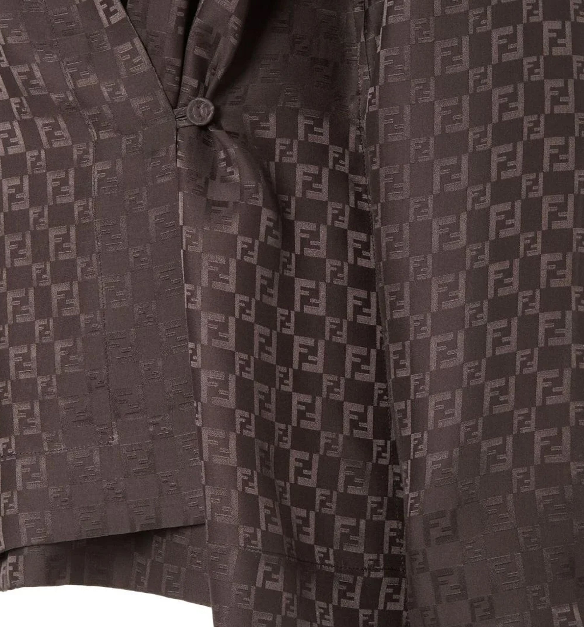 Fendi FF Jacquard Asymmetric Long-Sleeved Shirt