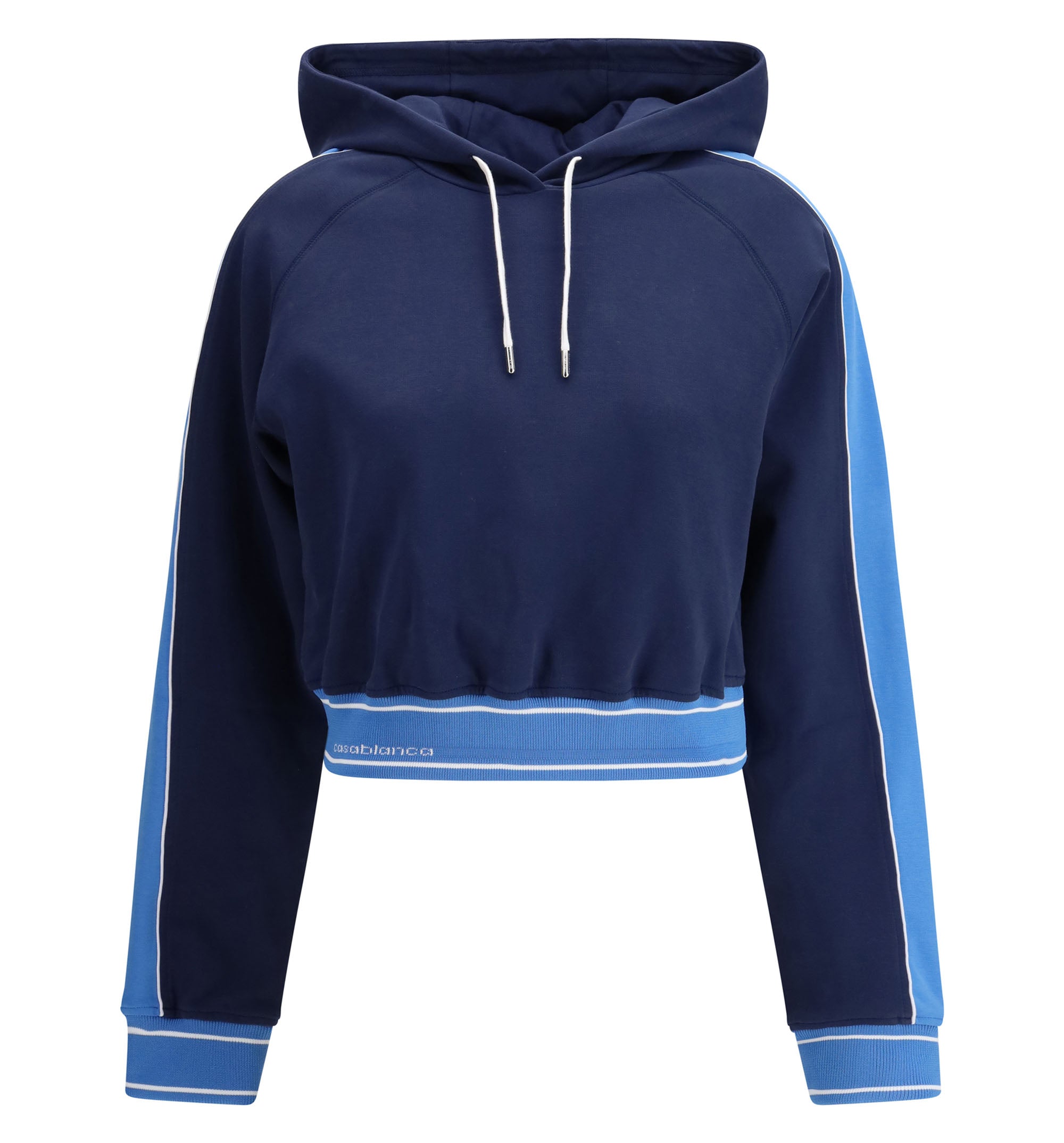 Casablanca Drawstring Cropped Hoodie