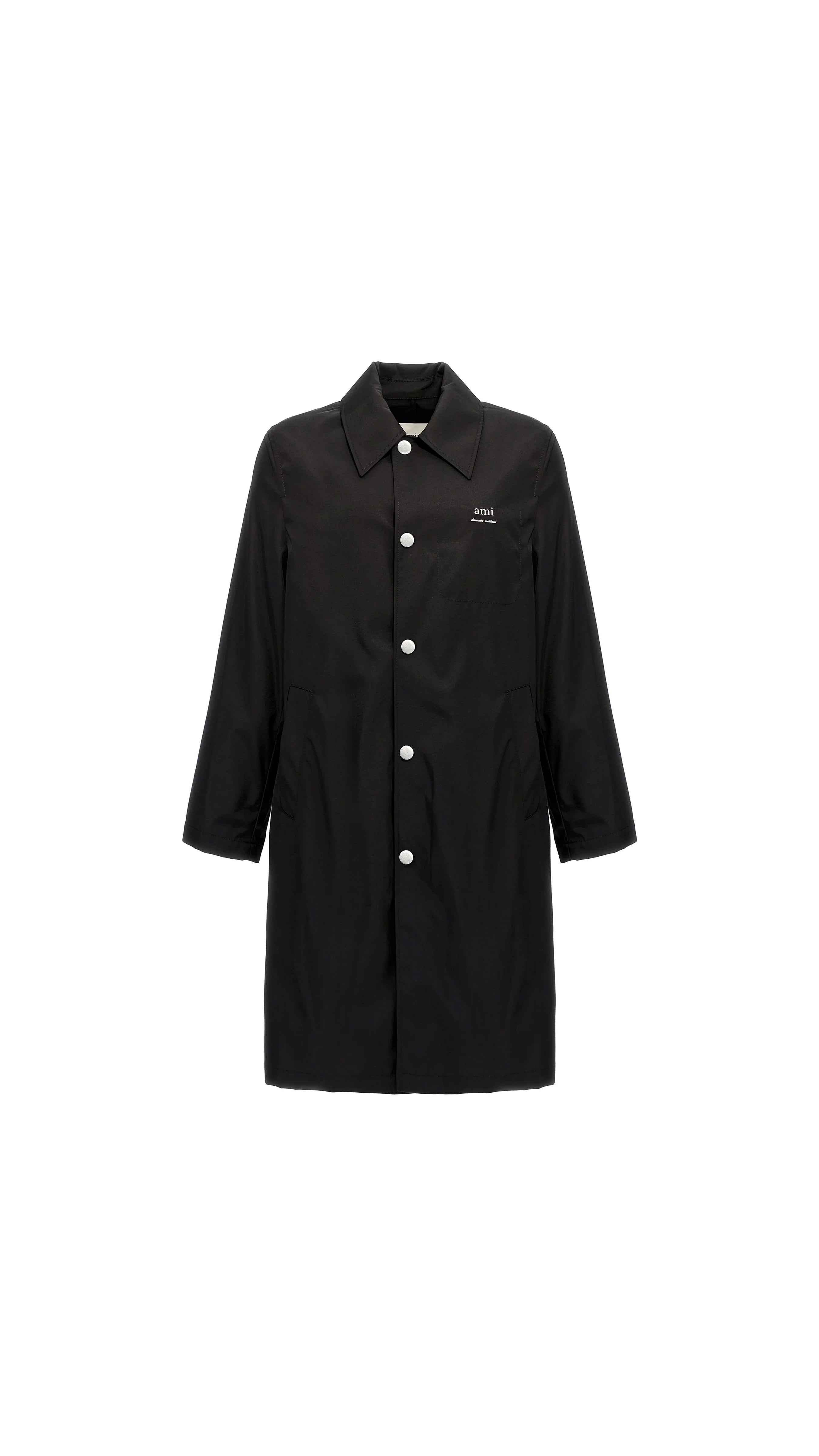 Technical Twill Trench Coat - Black