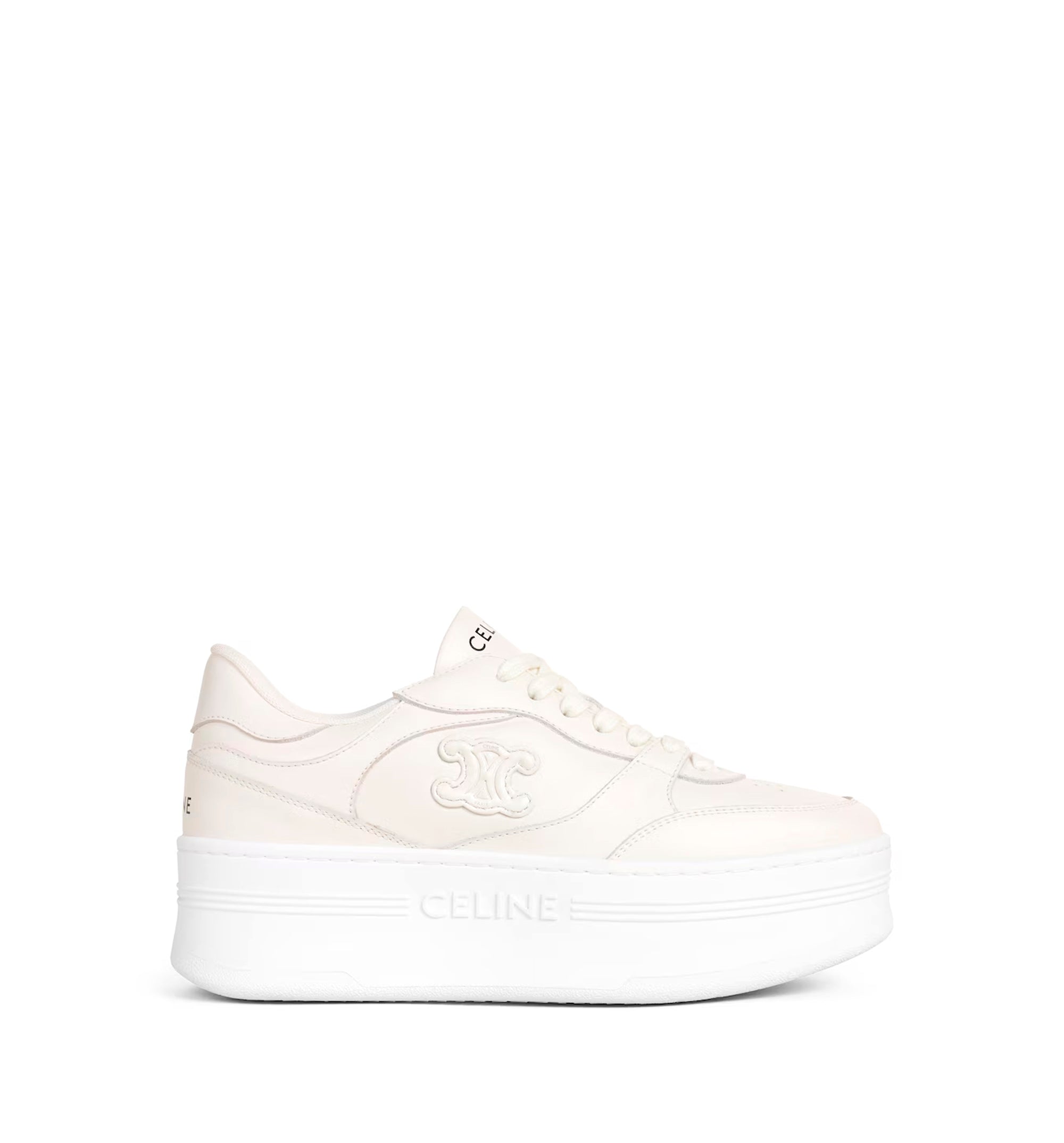 Block Wedge Sneaker With Triomphe Patch In Calfskin