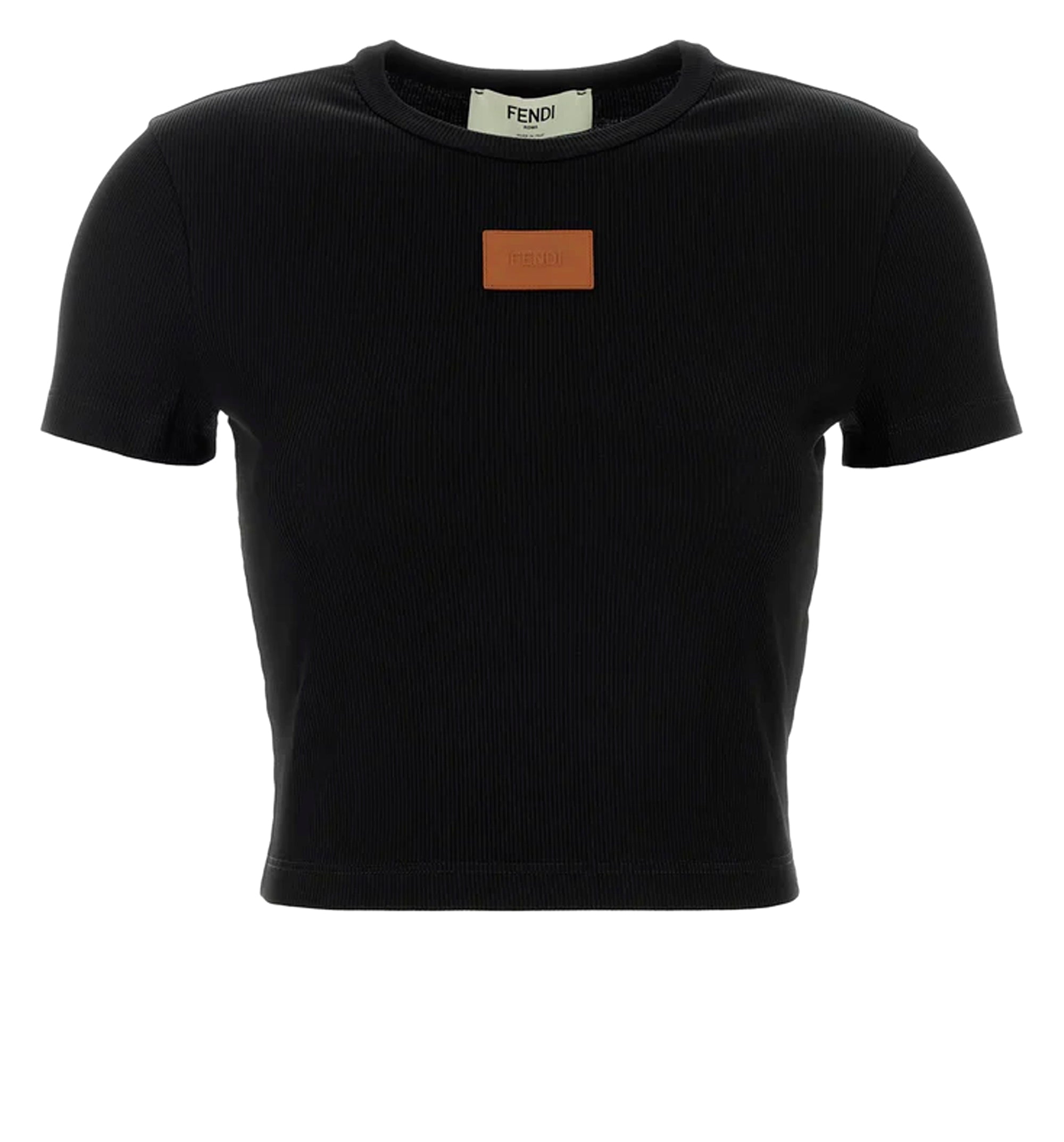 Black stretch cotton t-shirt
