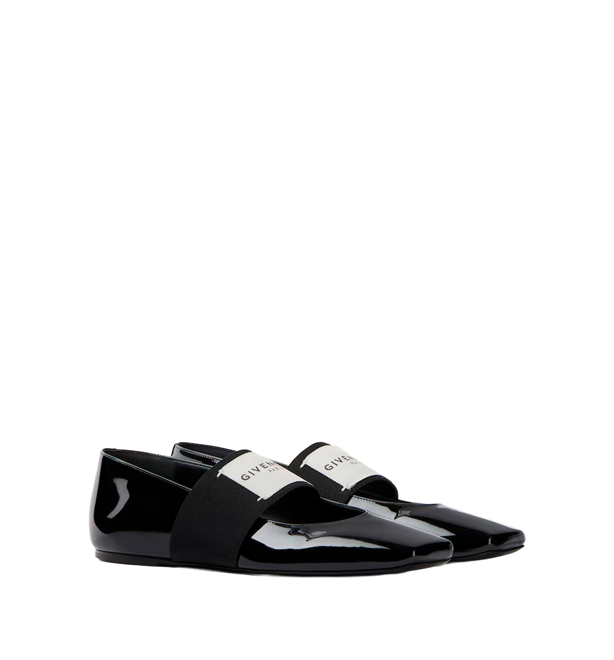 Sliced Square ballerinas in patent leather