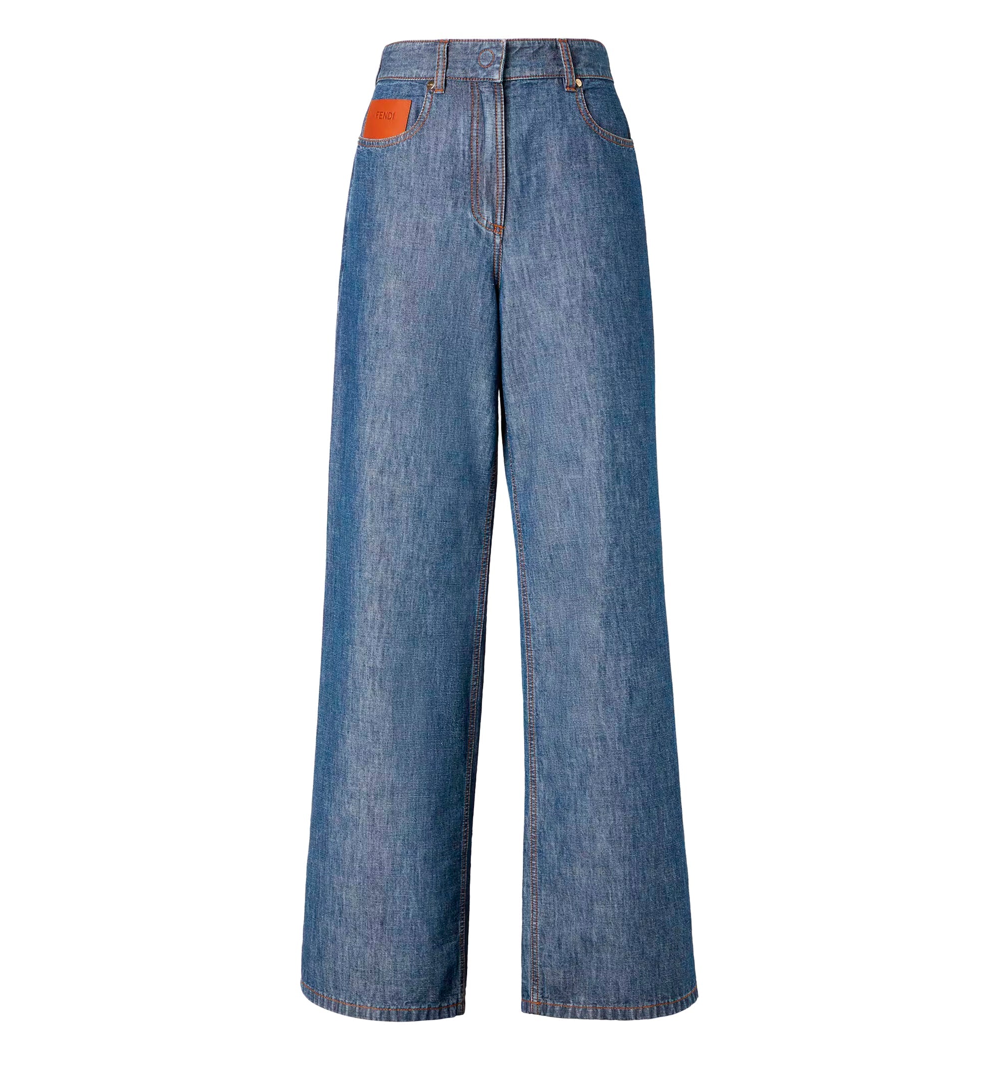 Navy blue FF chambray pants
