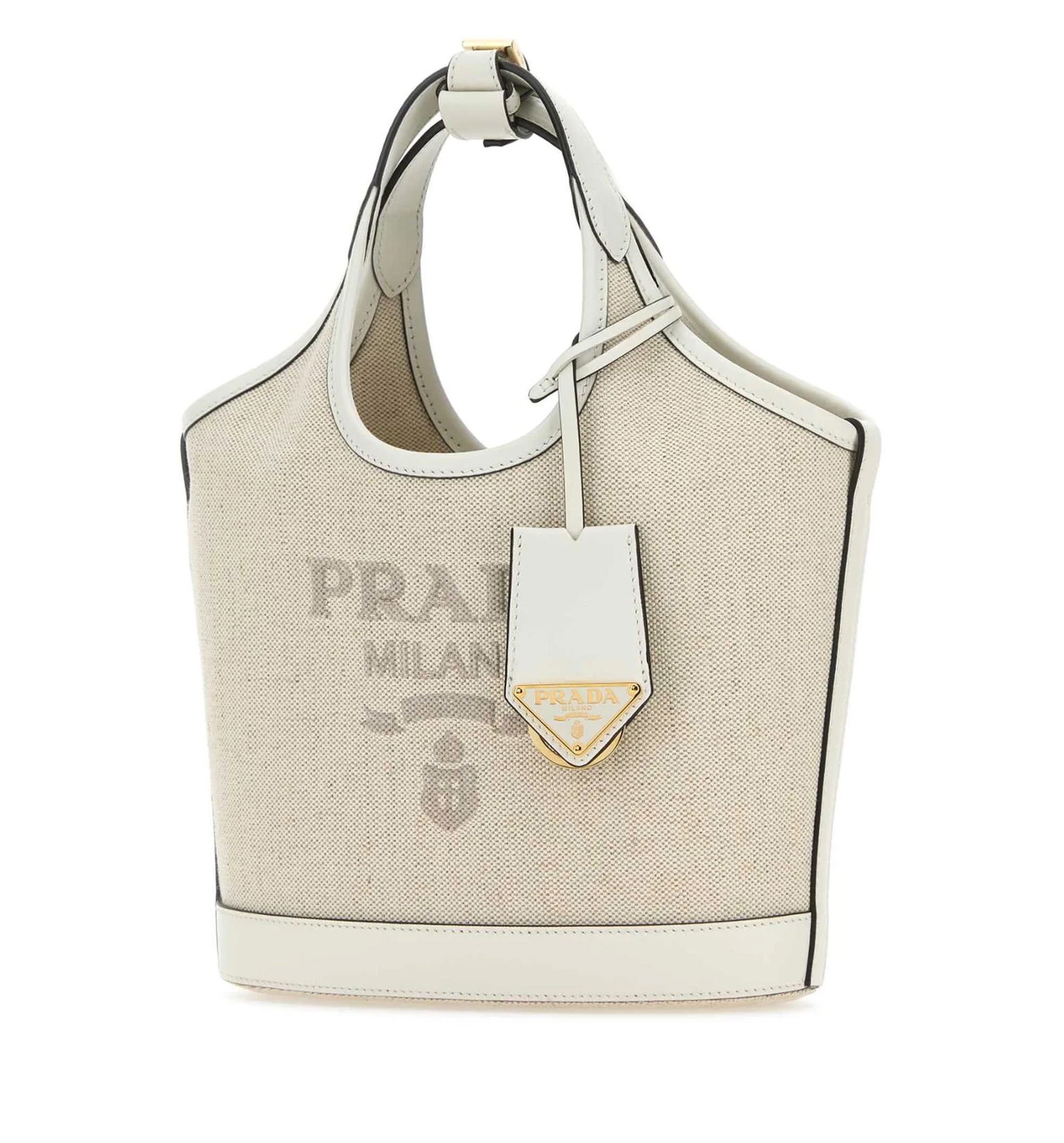 Small Linen and Leather Tote