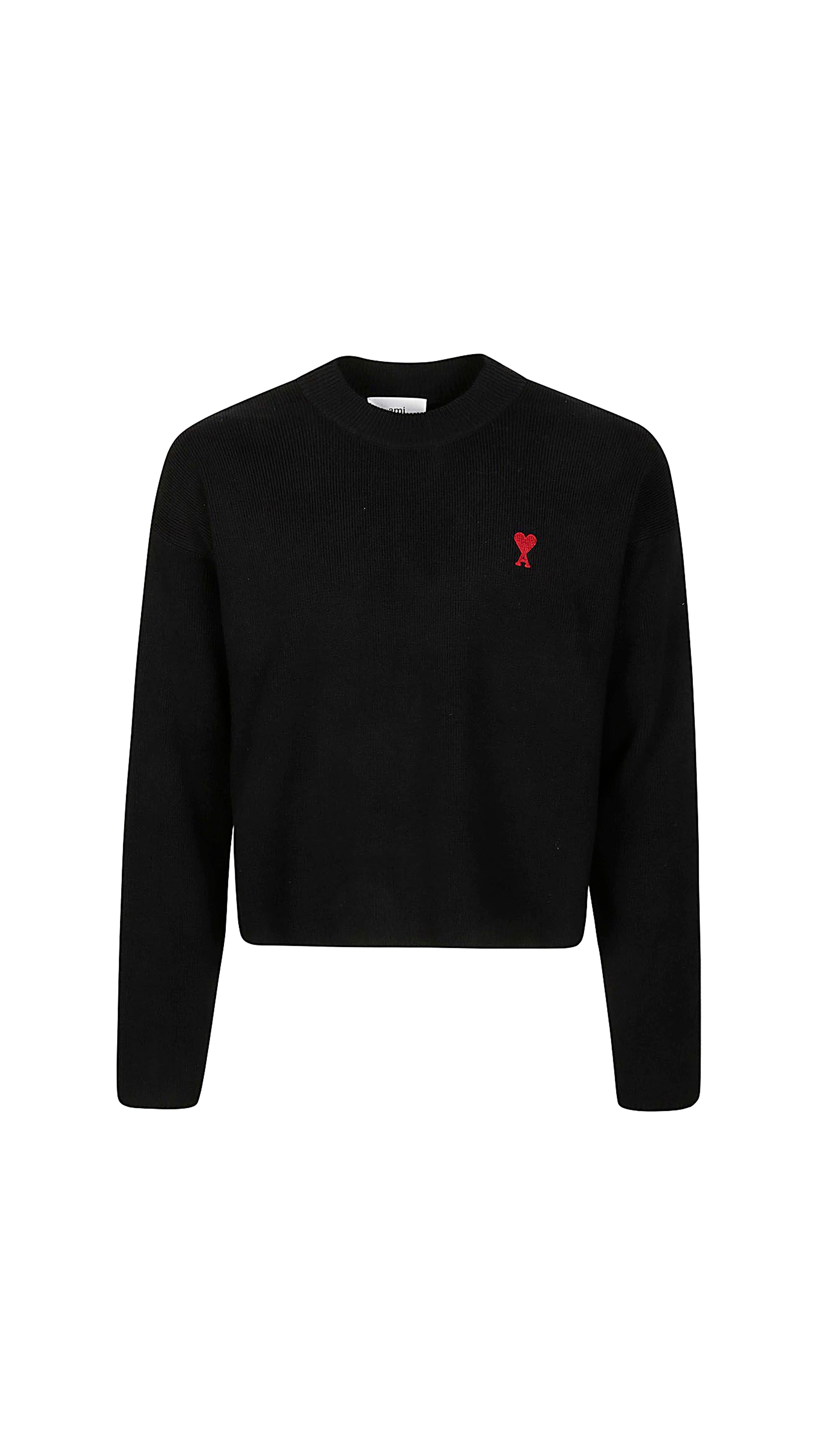 Ami De Cœur Knitted Crewneck Sweater - Black