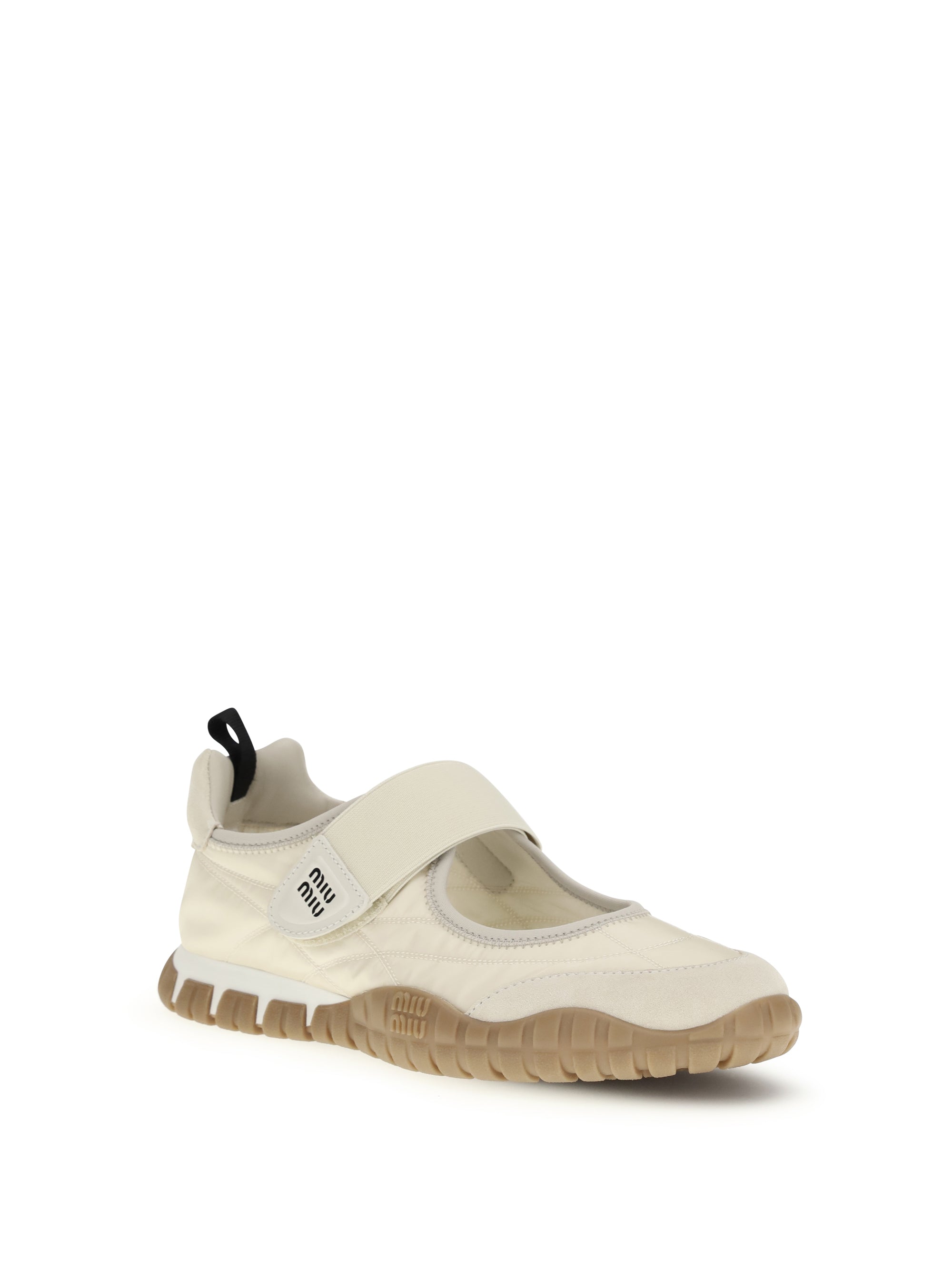 Tyre Technical Fabric And Suede Ballerinas