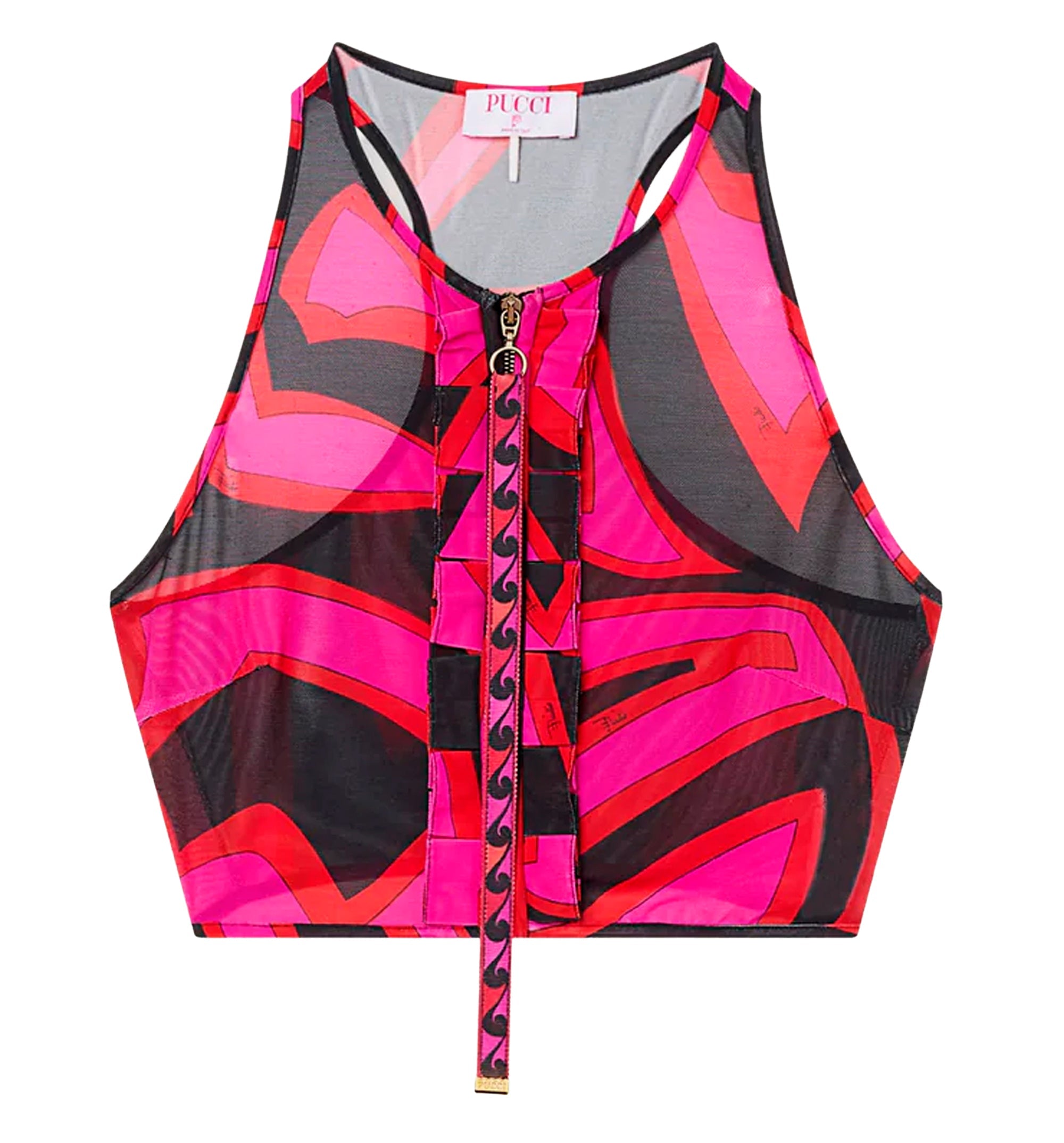 Labirinto Print Ruffle Sleeveless Top