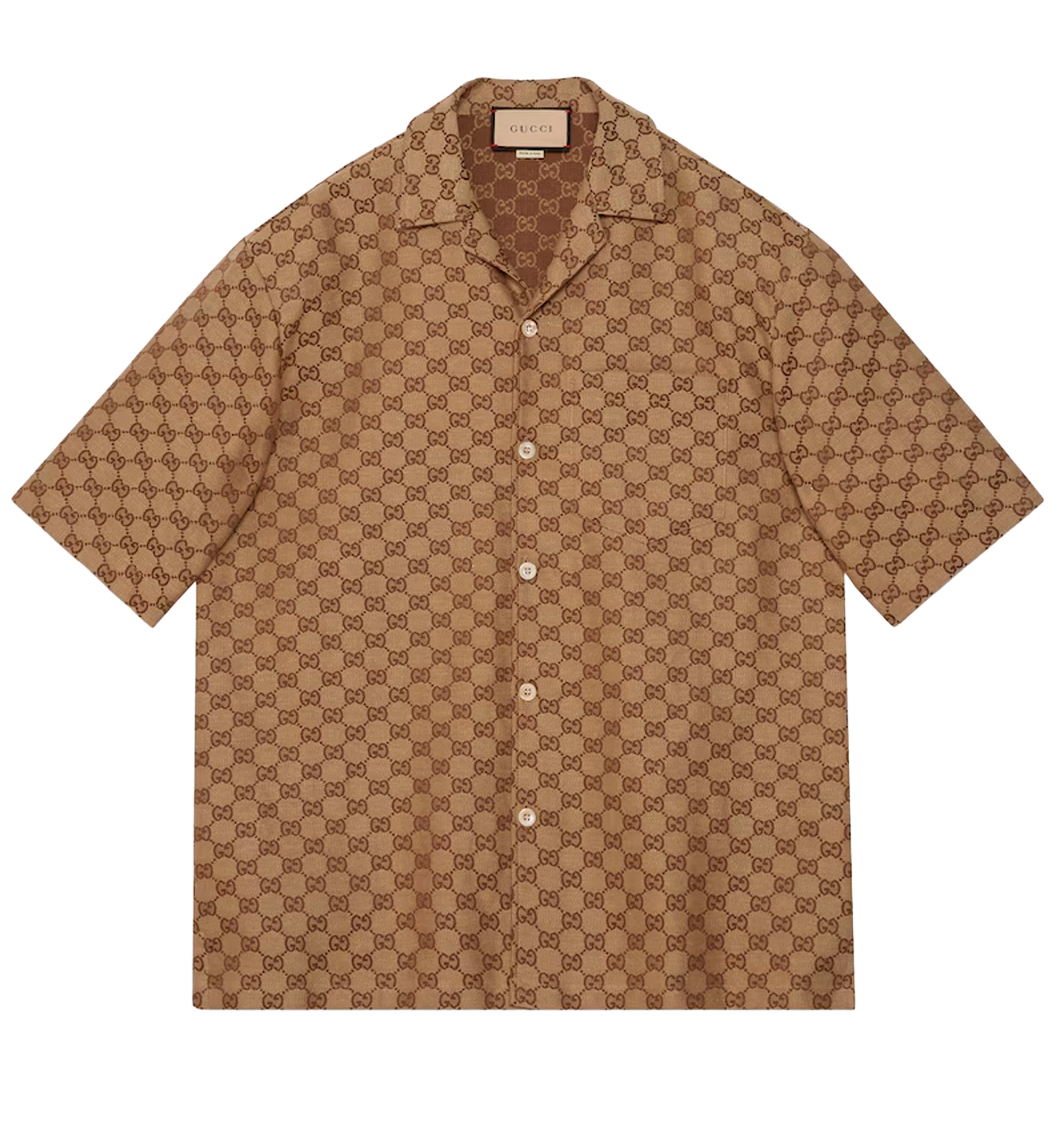 GG linen blend canvas shirt