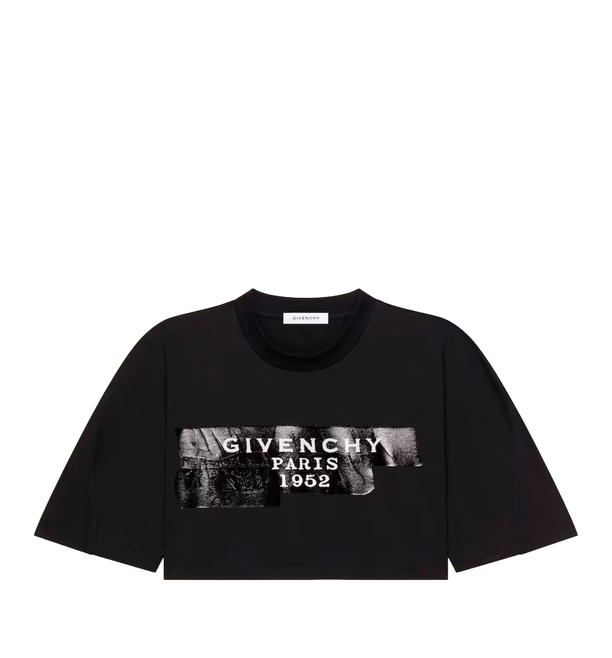 Cropped Cocoon t-shirt in cotton with GIVENCHY Tape print