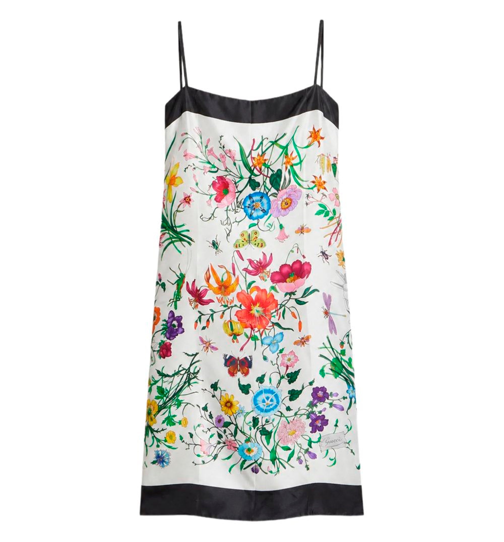 Printed silk twill dress
