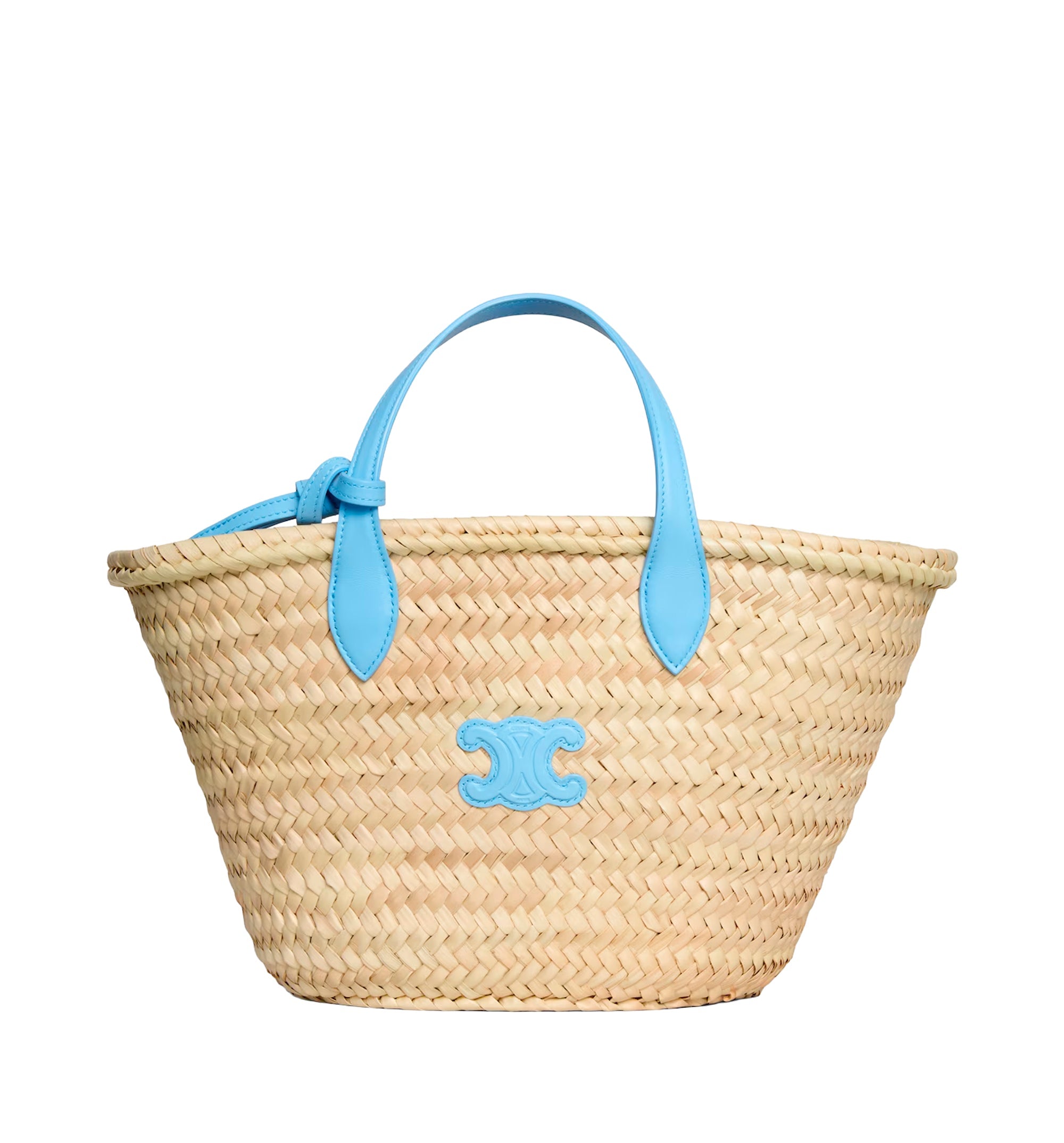 Teen Triomphe Panier In Palm Leaves And Calfskin
