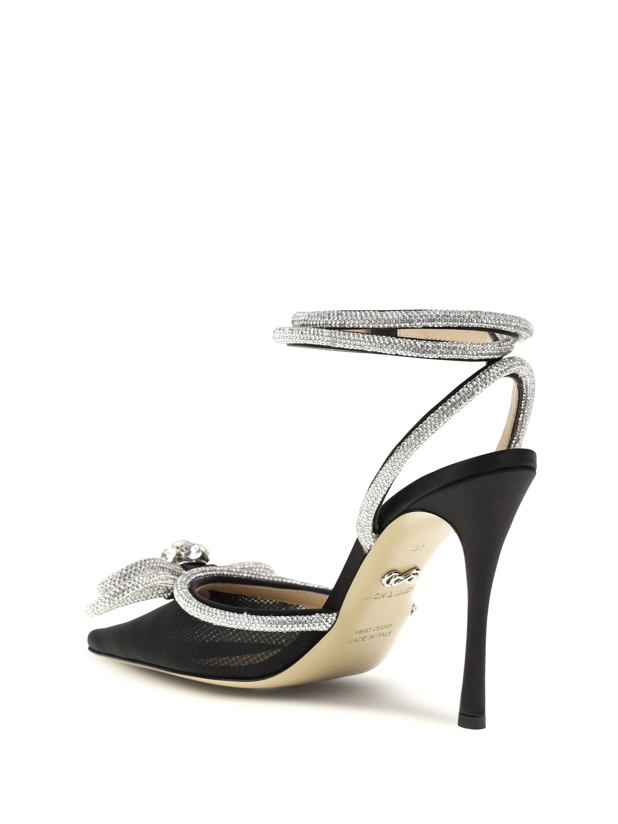 Black Silk High Heel Pumps