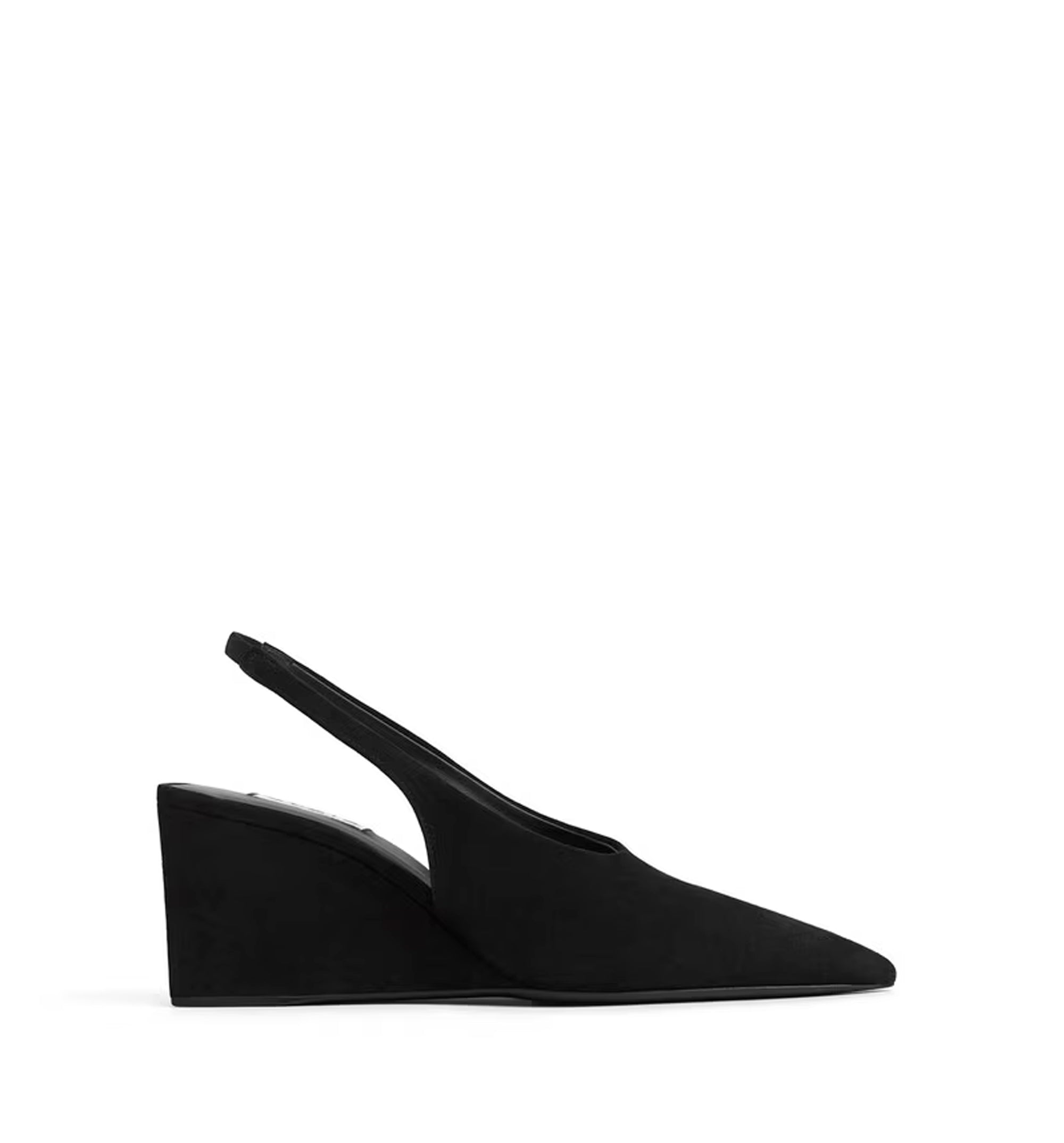 Cube Wedge Slingbacks In Suede