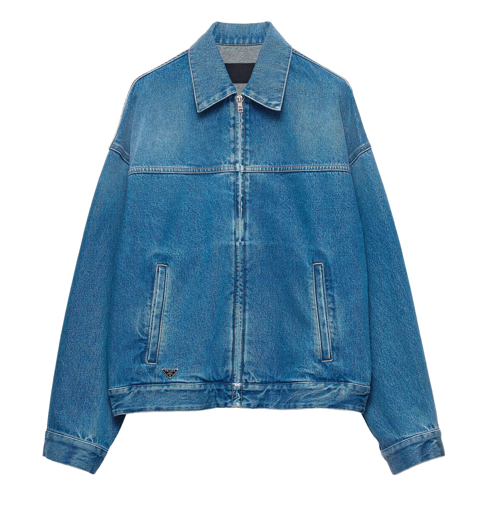 Denim blouson jacket