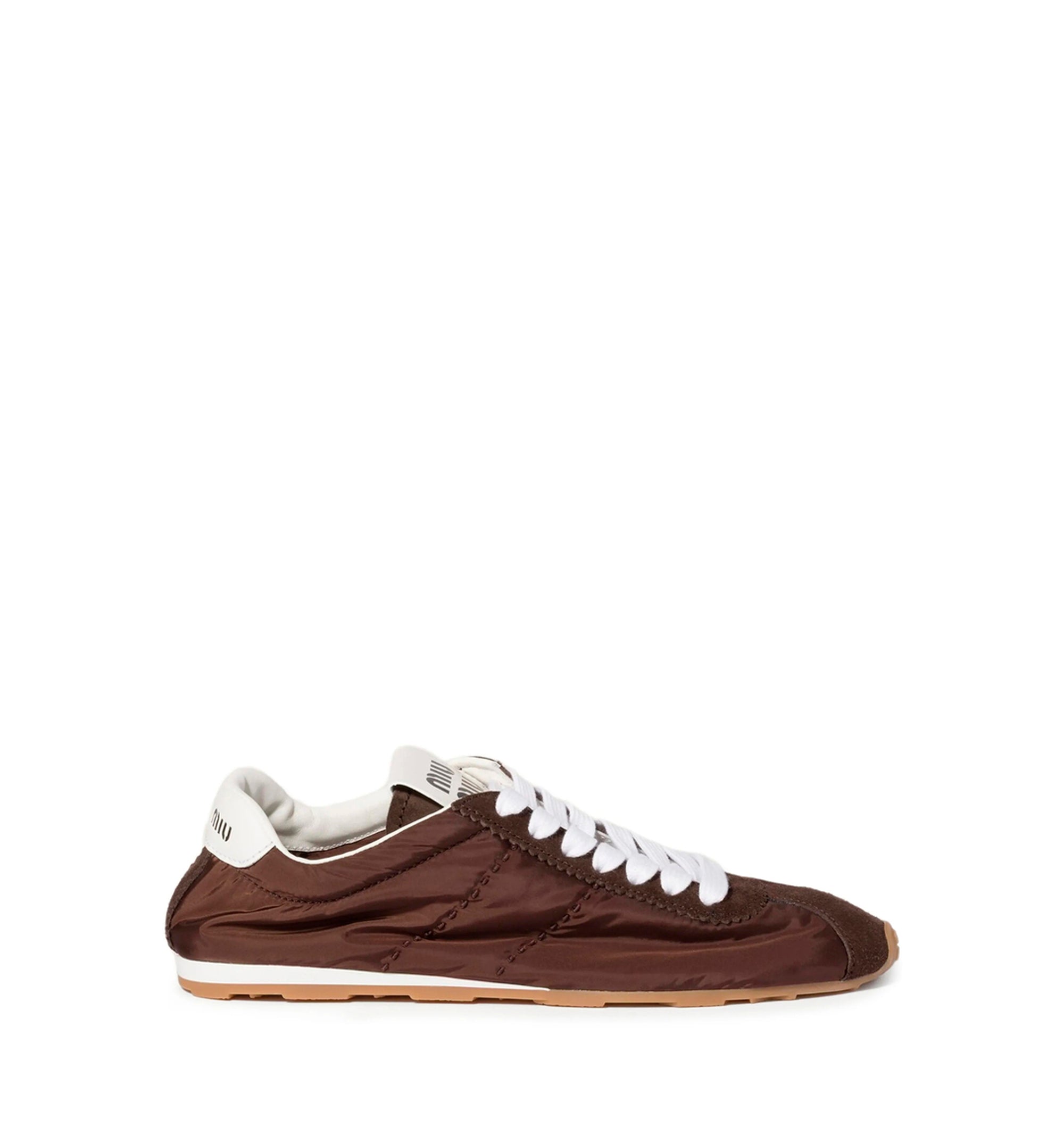Plume technical fabric and suede sneakers