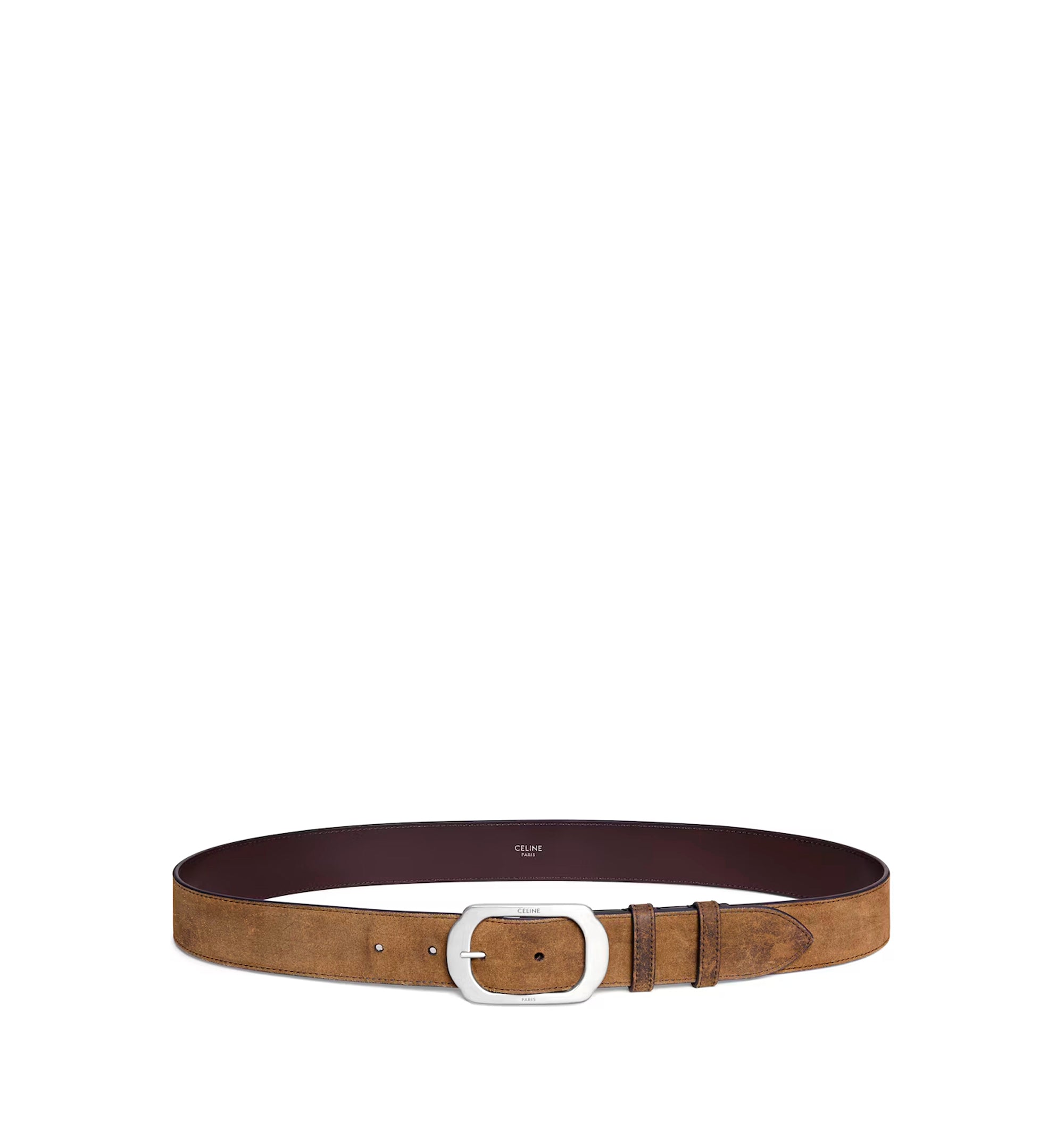 Bc-21 35mm Belt In Suede Calfskin With Waxed Effect