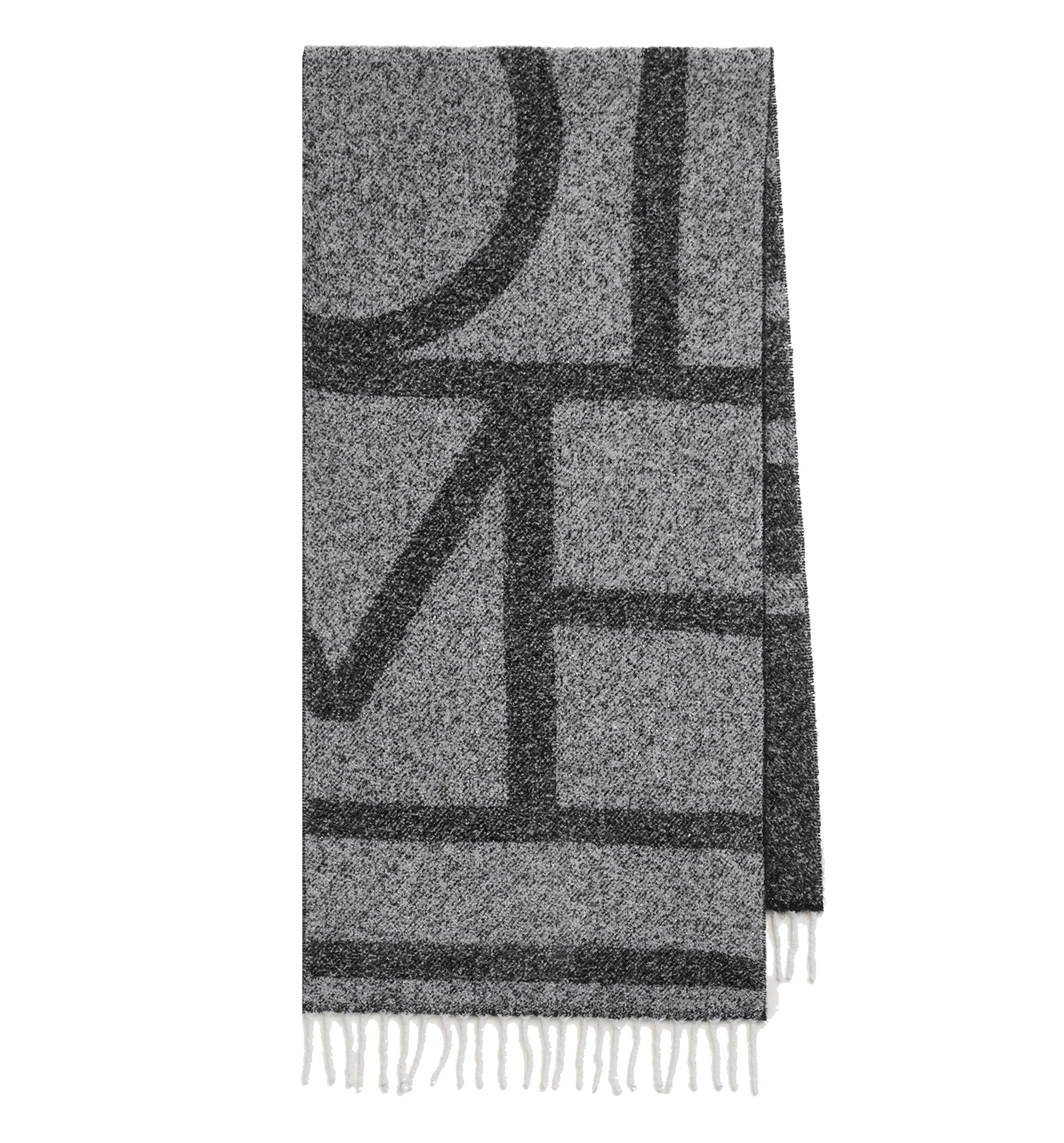 Monogram jacquard scarf black/white